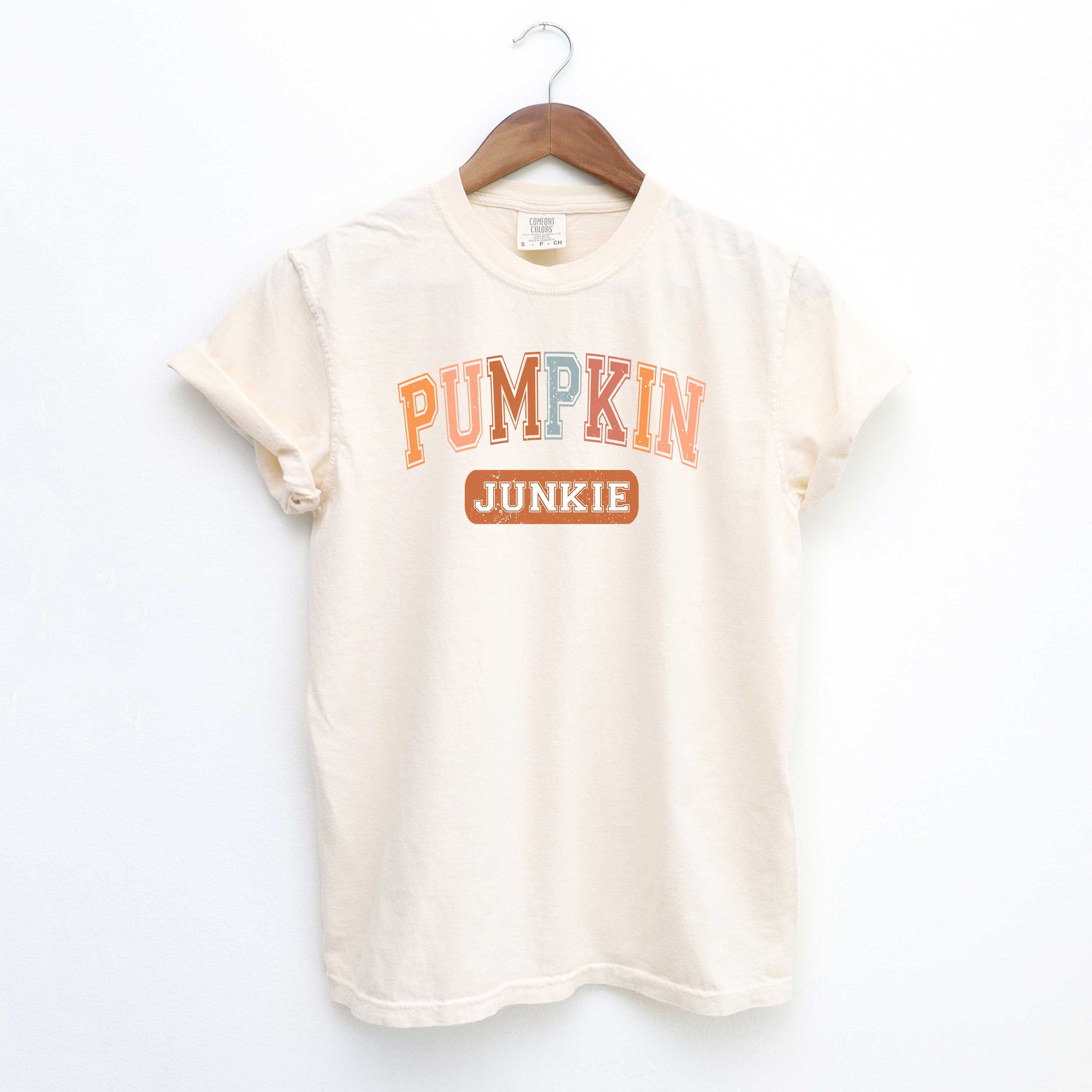 Varsity Pumpkin Junkie | Garment Dyed Tee