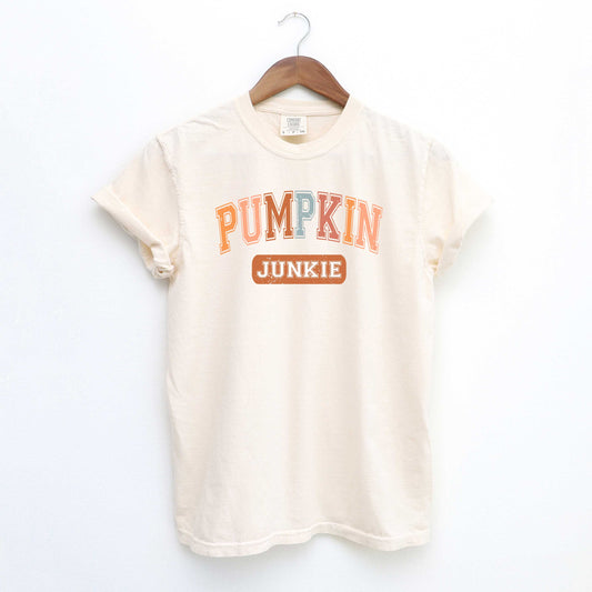 Varsity Pumpkin Junkie | Garment Dyed Tee