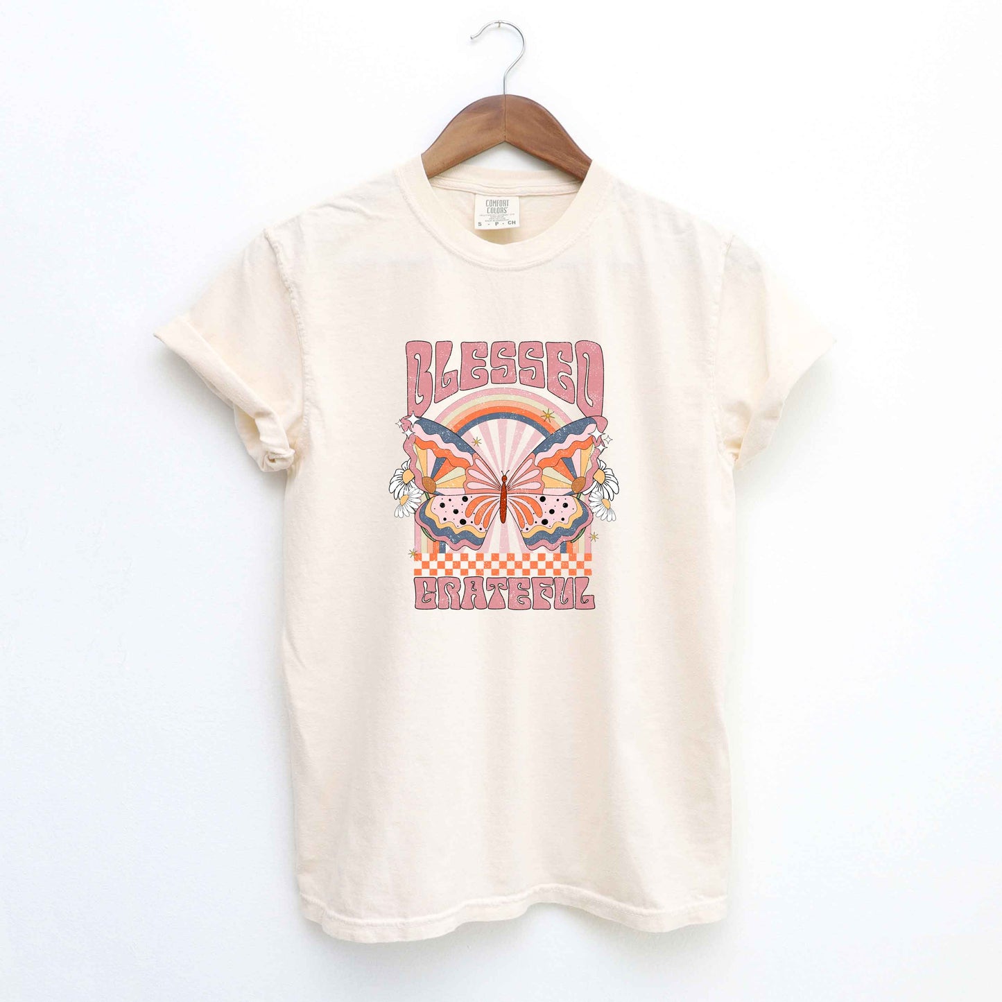 Blessed Grateful Butterfly | Garment Dyed Short Sleeve Tee