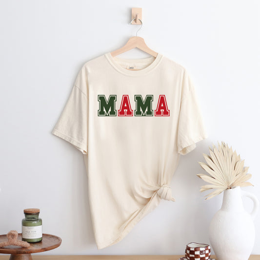 Mama Green And Red Bold  | Garment Dyed Tee