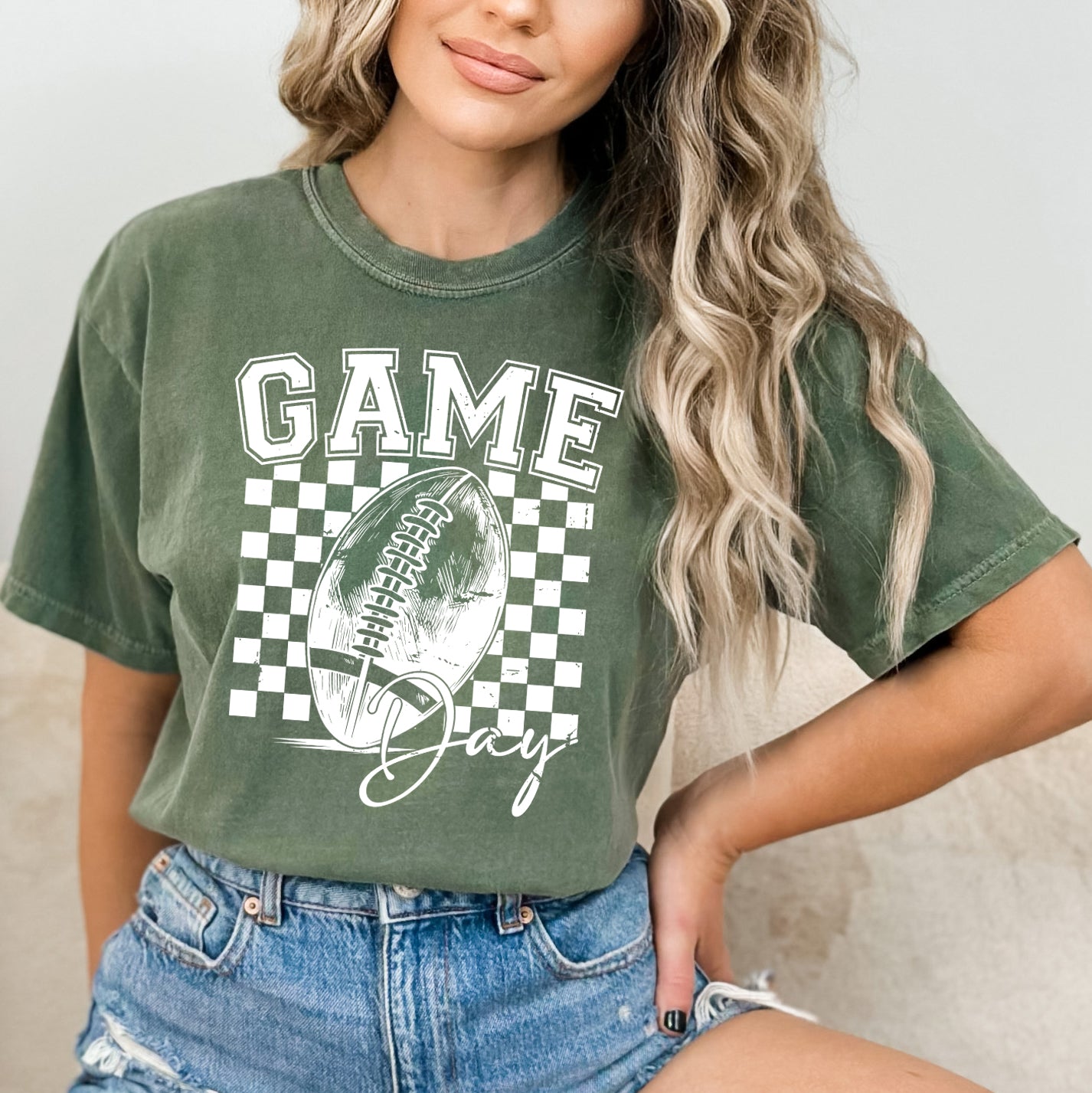 Retro Football Game Day | Garment Dyed Tee