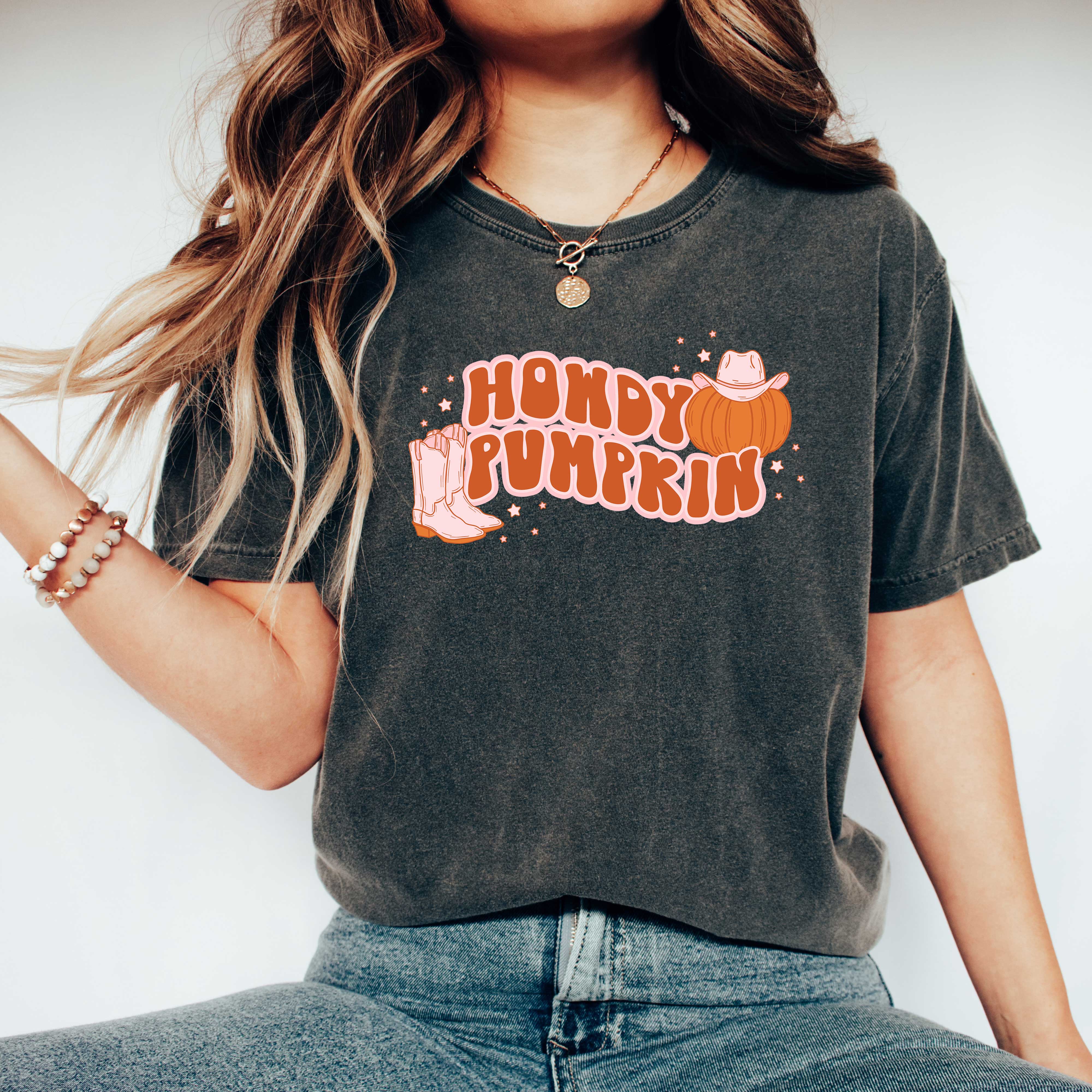 Howdy Pumpkin Boots | Garment Dyed Tee