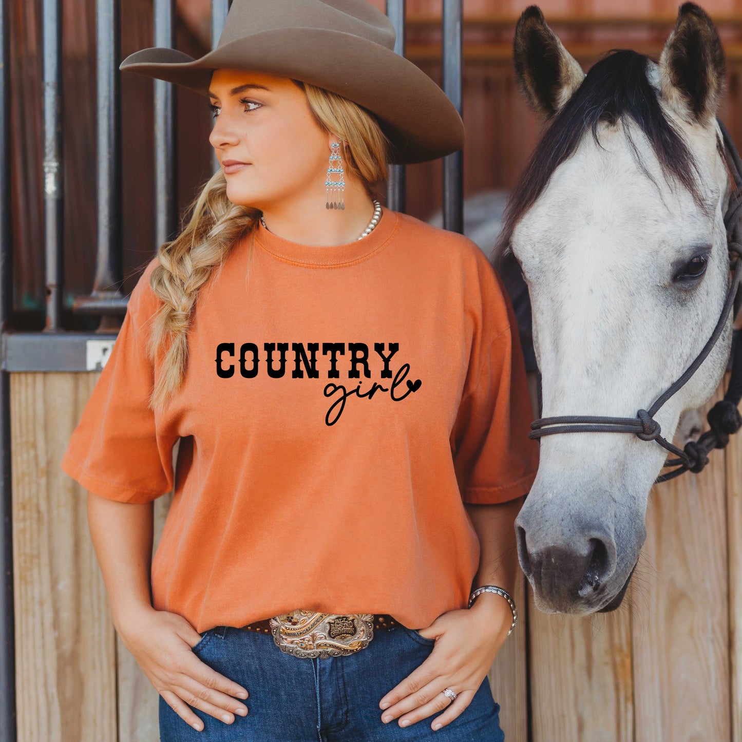 Country Girl Heart | Garment Dyed Short Sleeve Tee