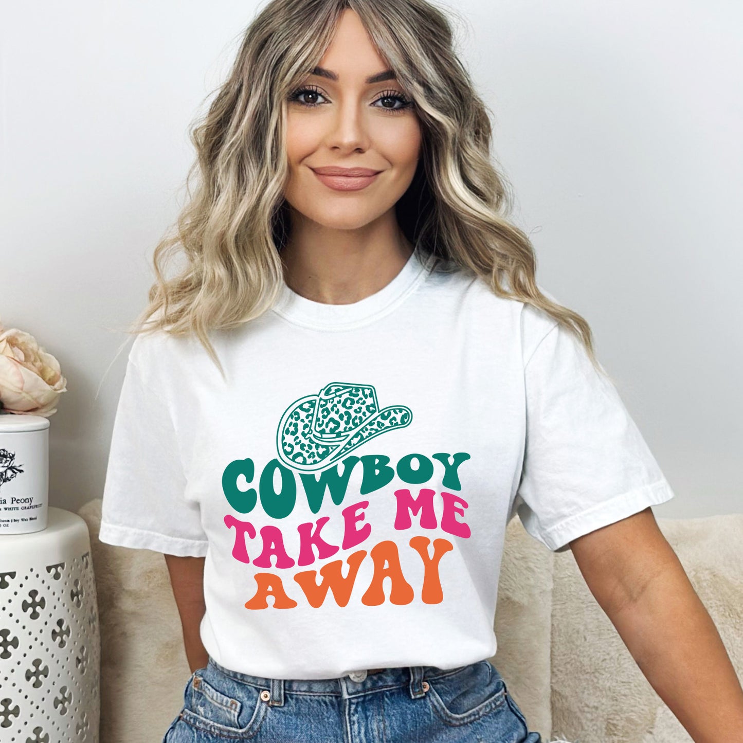 Cowboy Take Me Away Hat | Garment Dyed Short Sleeve Tee