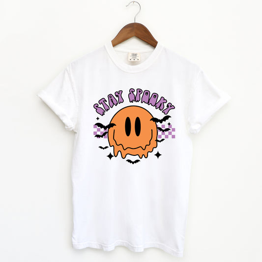 Stay Spooky Smiley Bats | Garment Dyed Short Sleeve Tee