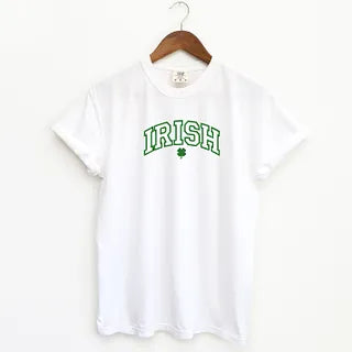 Embroidered Irish Varsity Clover | Garment Dyed Short Sleeve Tee