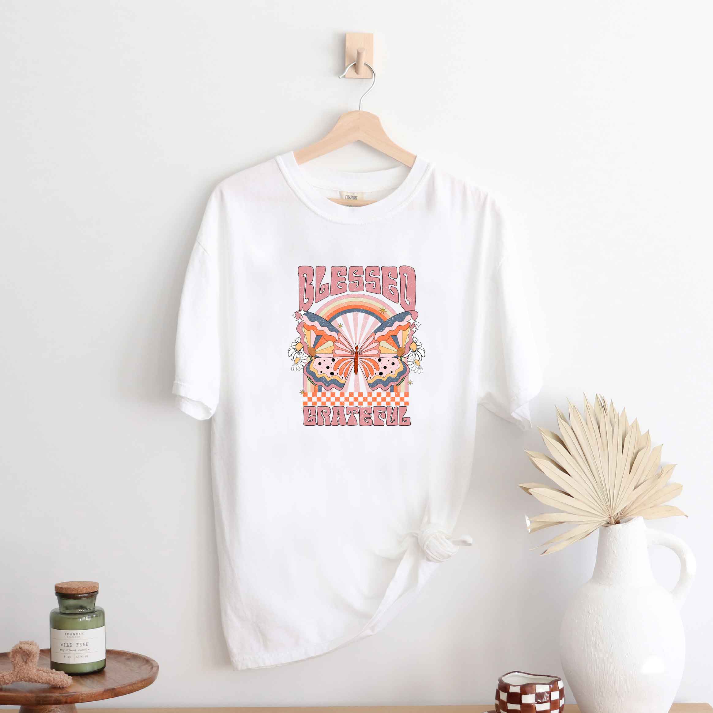 Blessed Grateful Butterfly | Garment Dyed Short Sleeve Tee