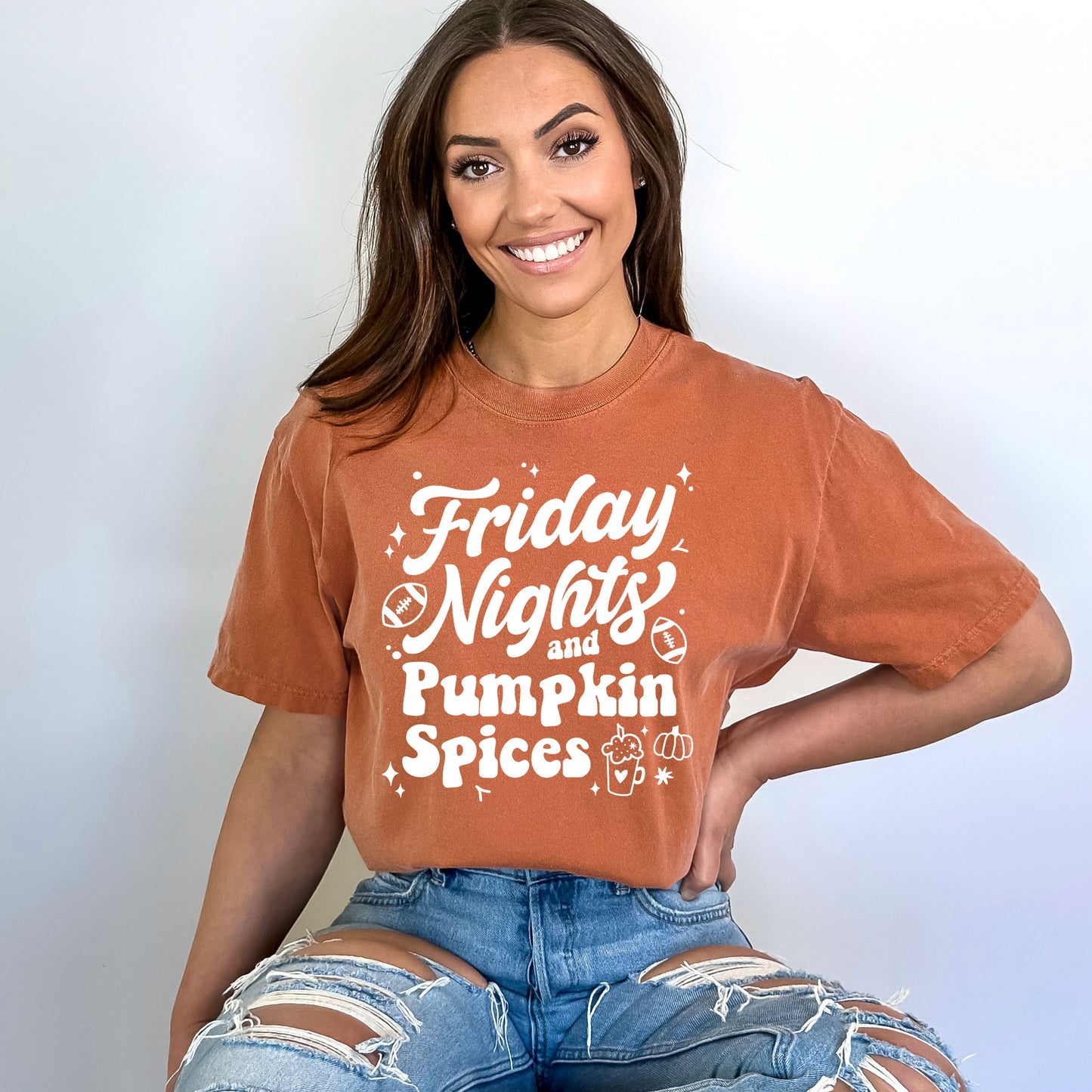 Friday Nights And Pumpkin Spices | Garment Dyed Short Sleeve Tee
