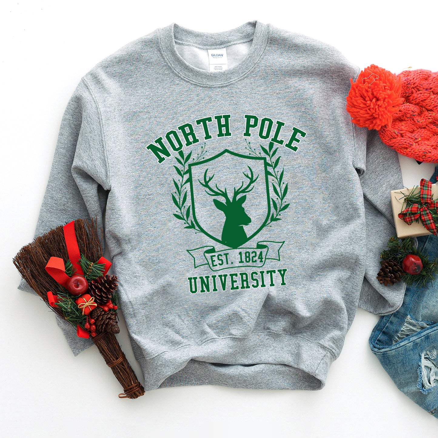 North Pole University Reindeer | Sweatshirt