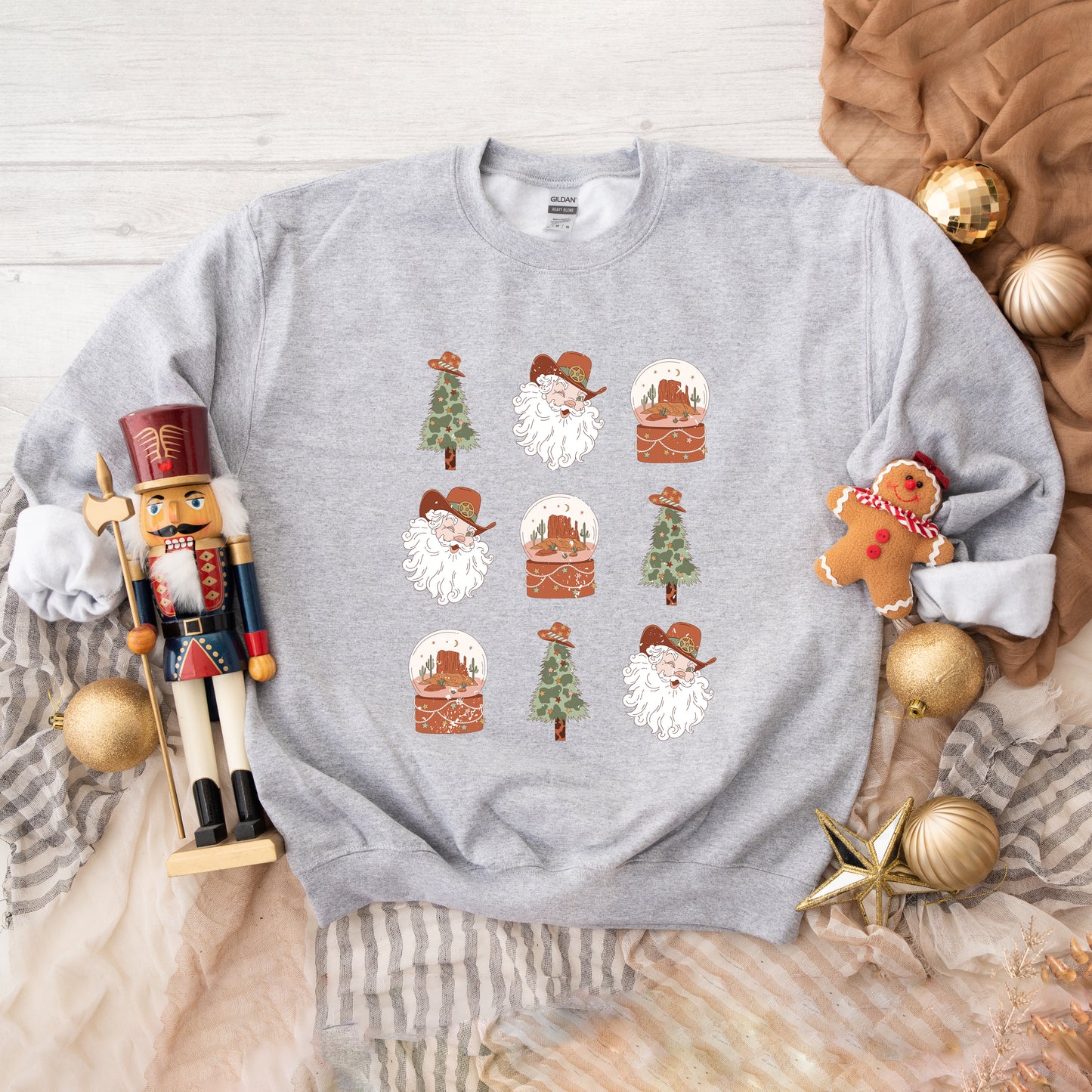 Western Santa Snowglobe | Sweatshirt