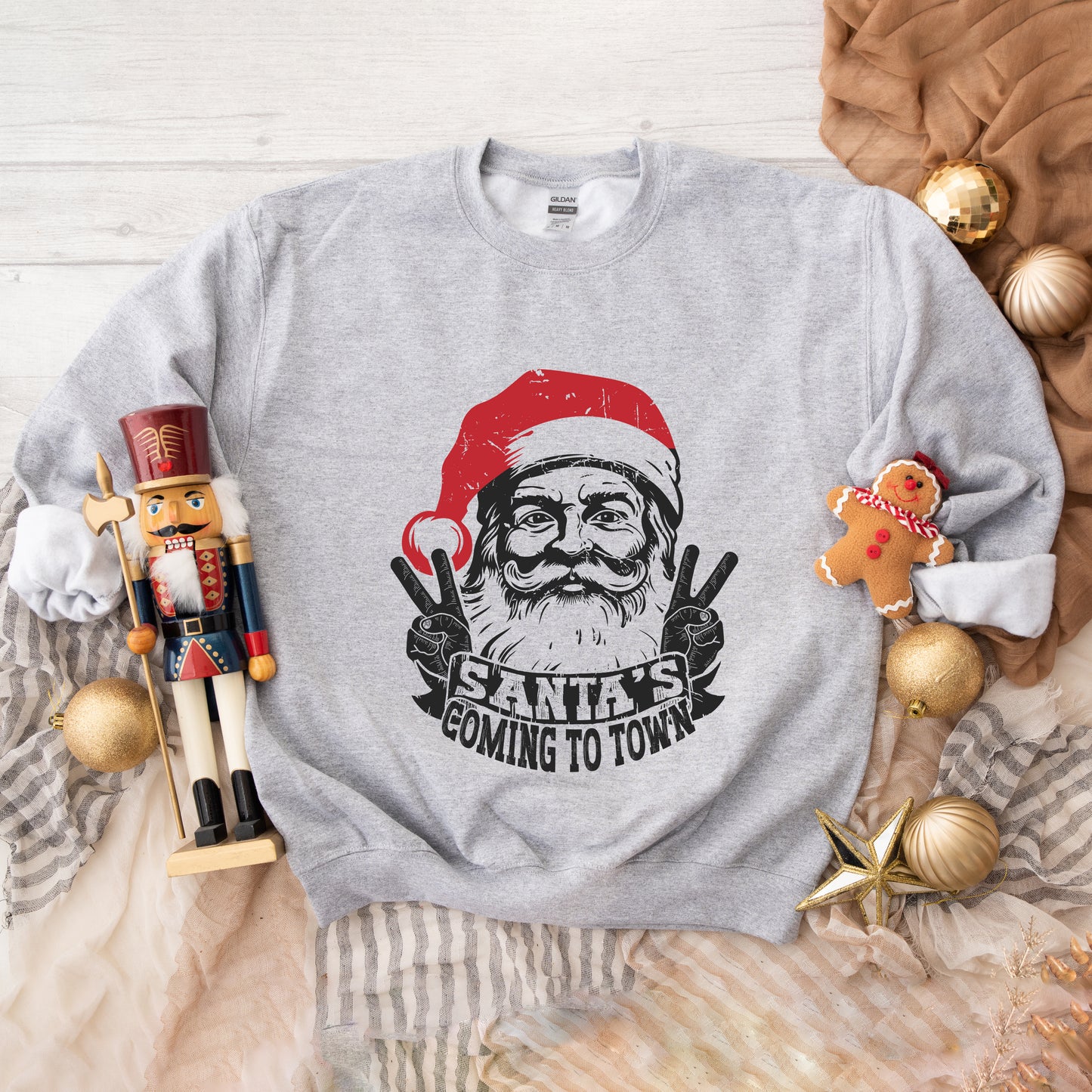 Santa's Coming to Town Peace | Sweatshirt