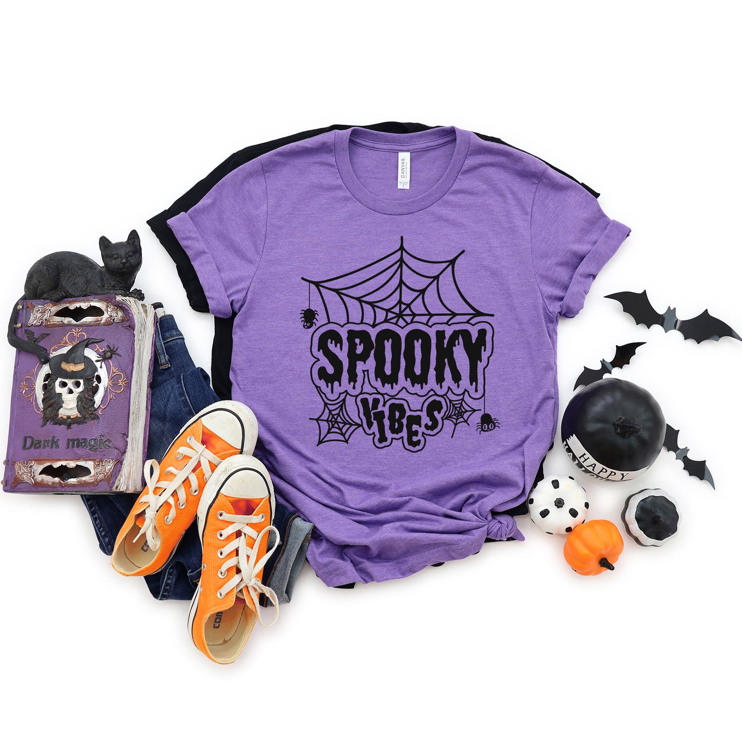 Spooky Vibes Web | Short Sleeve Crew Neck