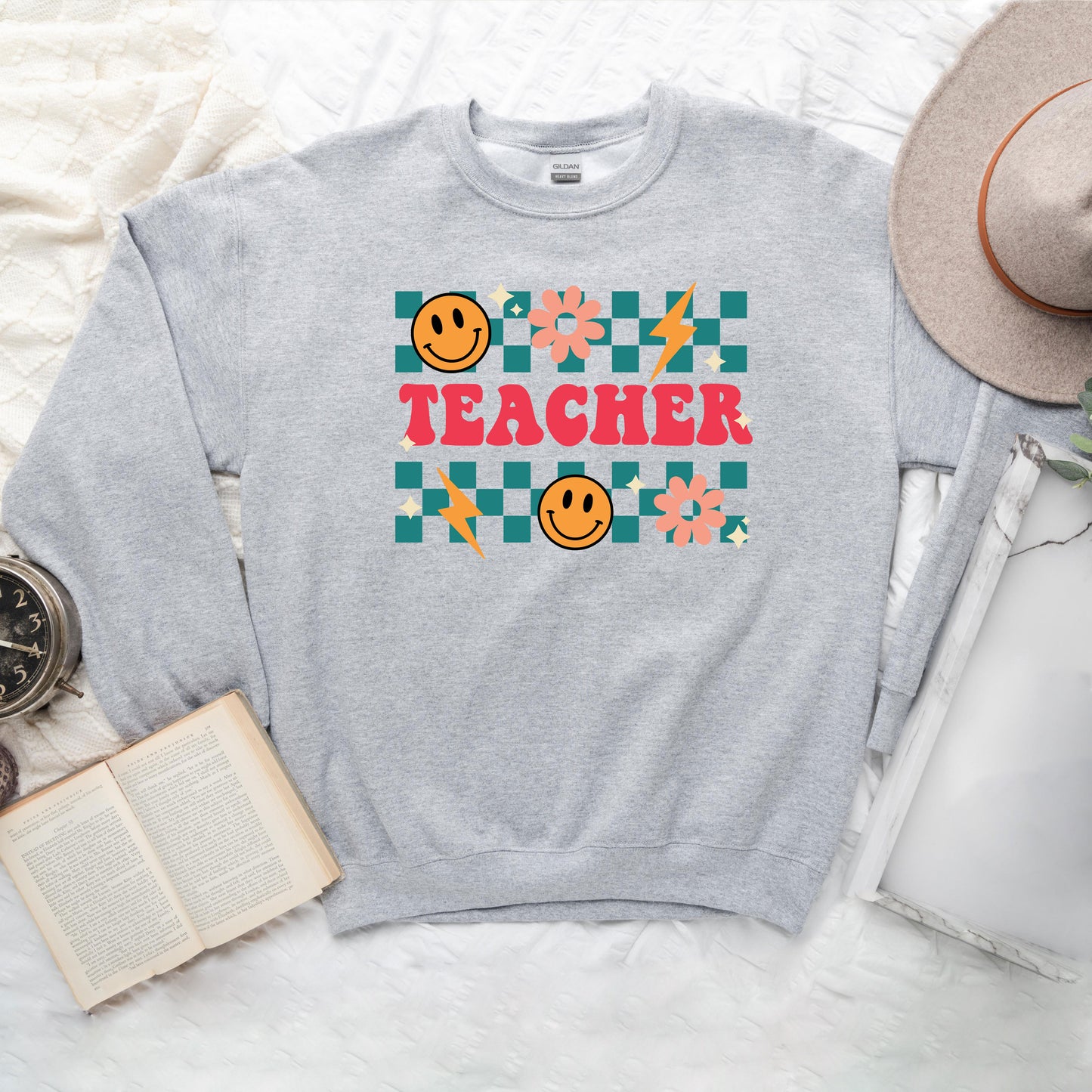Retro Teacher Checkered | Sweatshirt