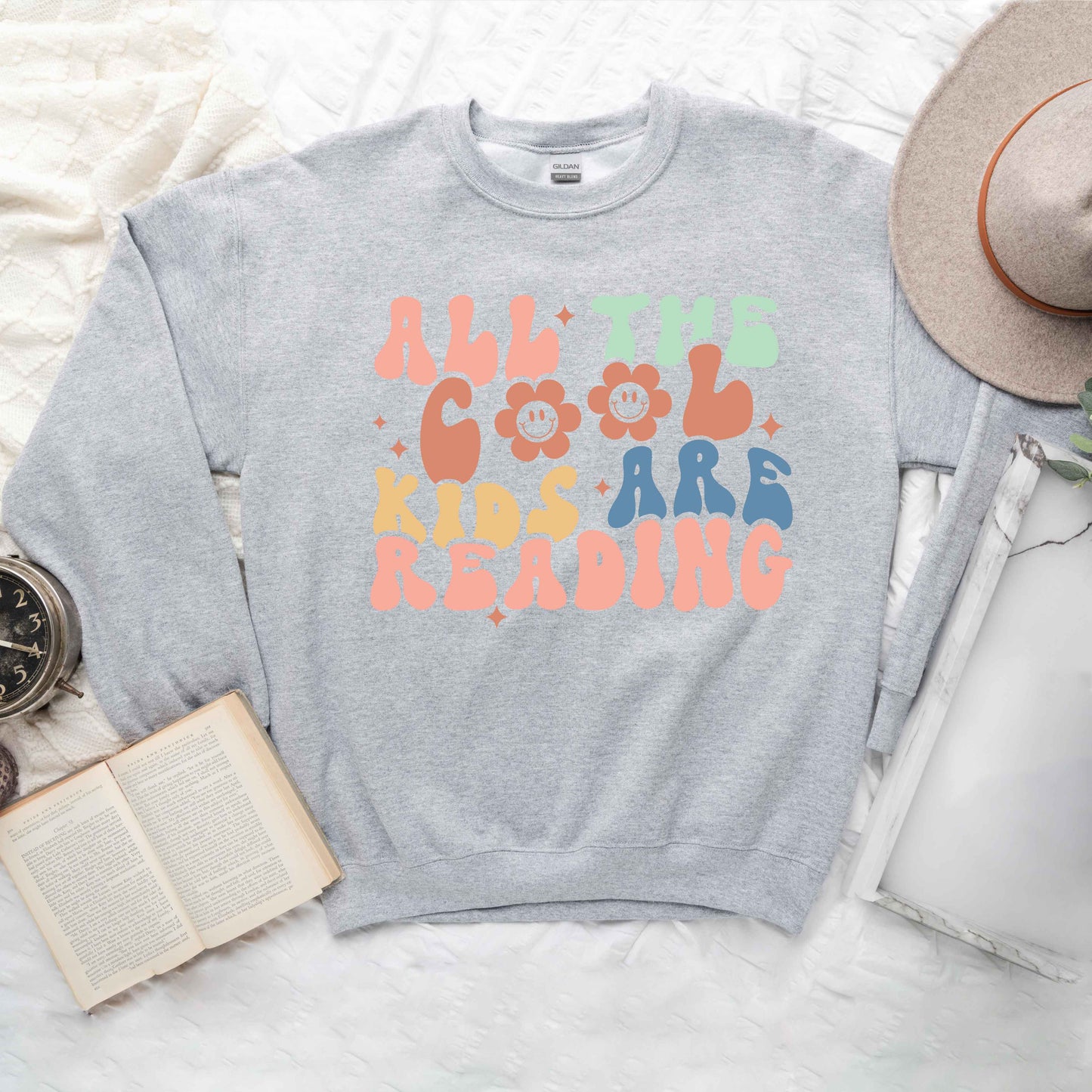 Cool Kids Are Reading Colorful | Sweatshirt