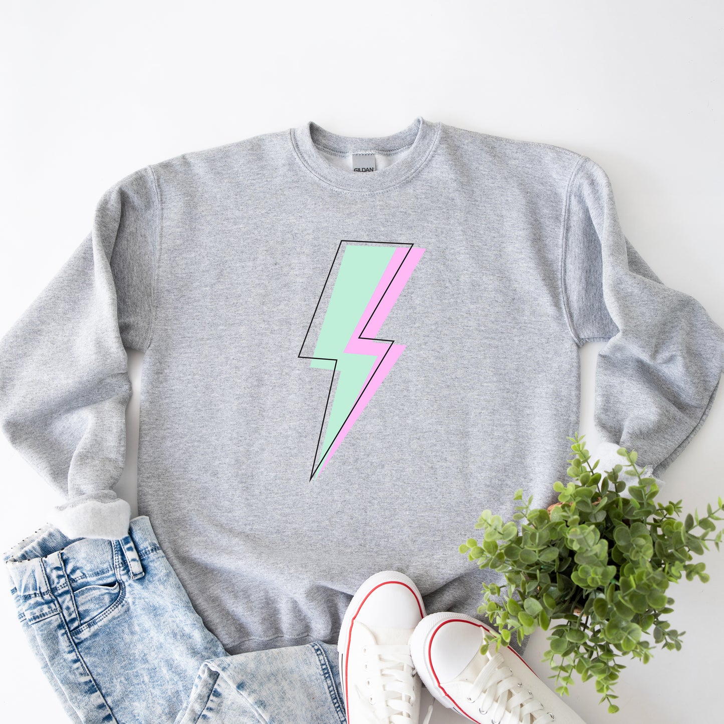 Layered Lightning Bolt | Sweatshirt