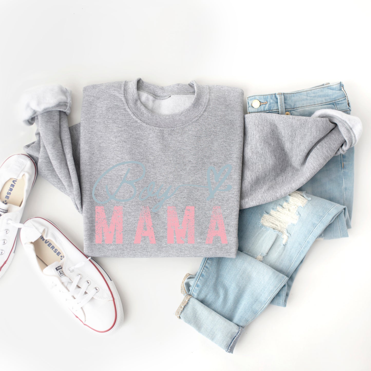 Boy Mama Heart Colorful | Sweatshirt