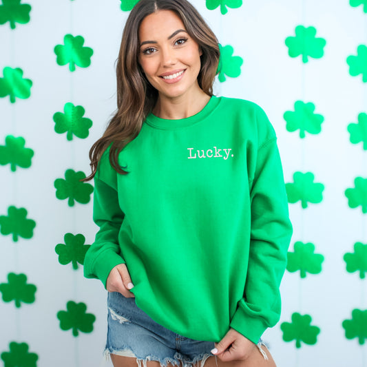 Embroidered Lucky Typewriter | Sweatshirt