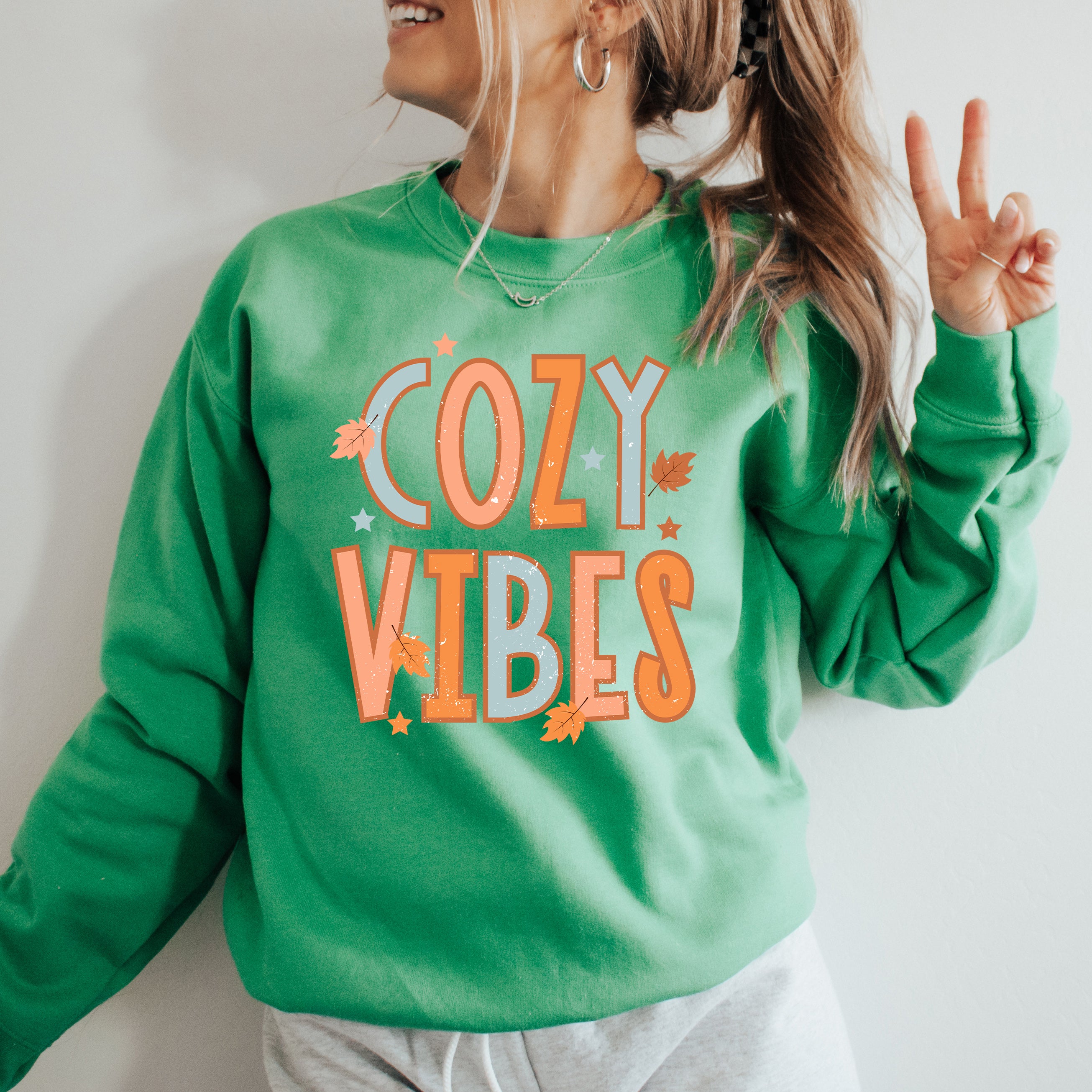 Cozy Vibes Distressed | Sweatshirt