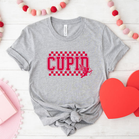 Cupid Varsity Checkered | Short Sleeve Crew Neck