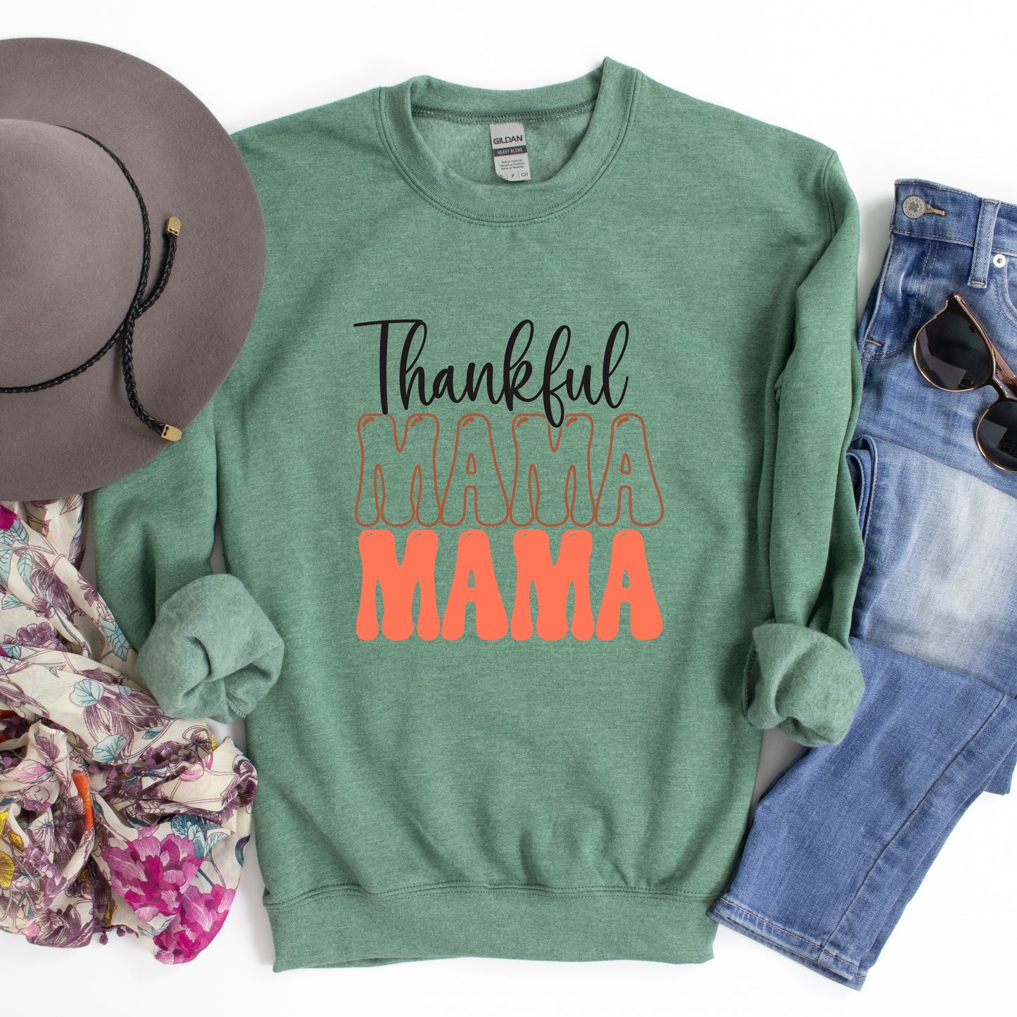 Thankful Mama Stacked | Sweatshirt