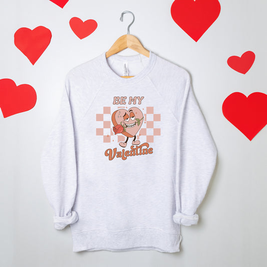 Checkered Be My Valentine  | Bella Canvas Sweatshirt