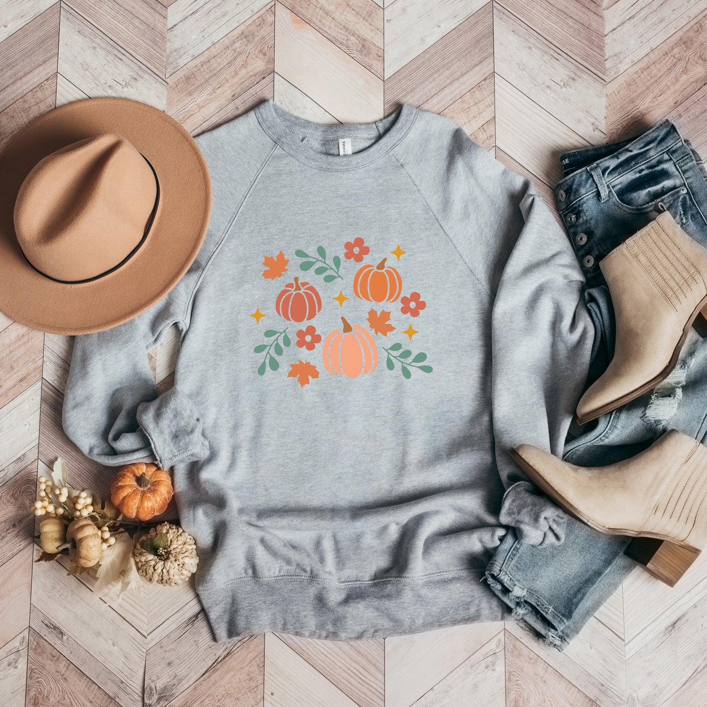 Pastel Pumpkins | Bella Canvas Sweatshirt