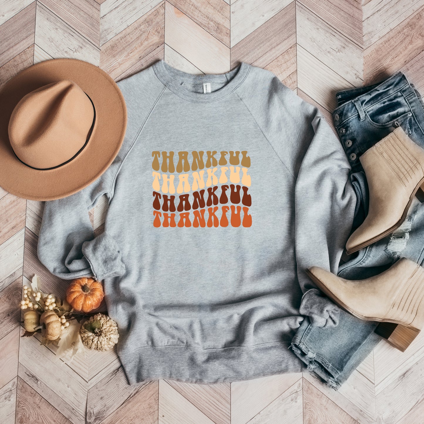 Thankful Stacked | Bella Canvas Sweatshirt