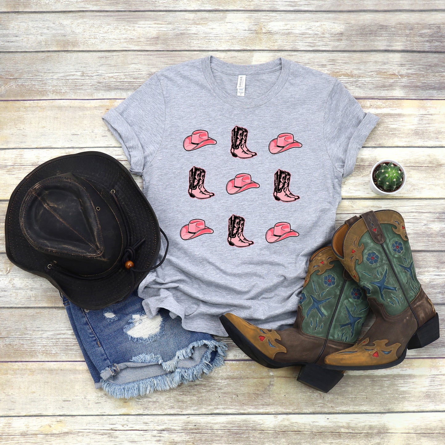 Cowgirl Collage | Short Sleeve Crew Neck