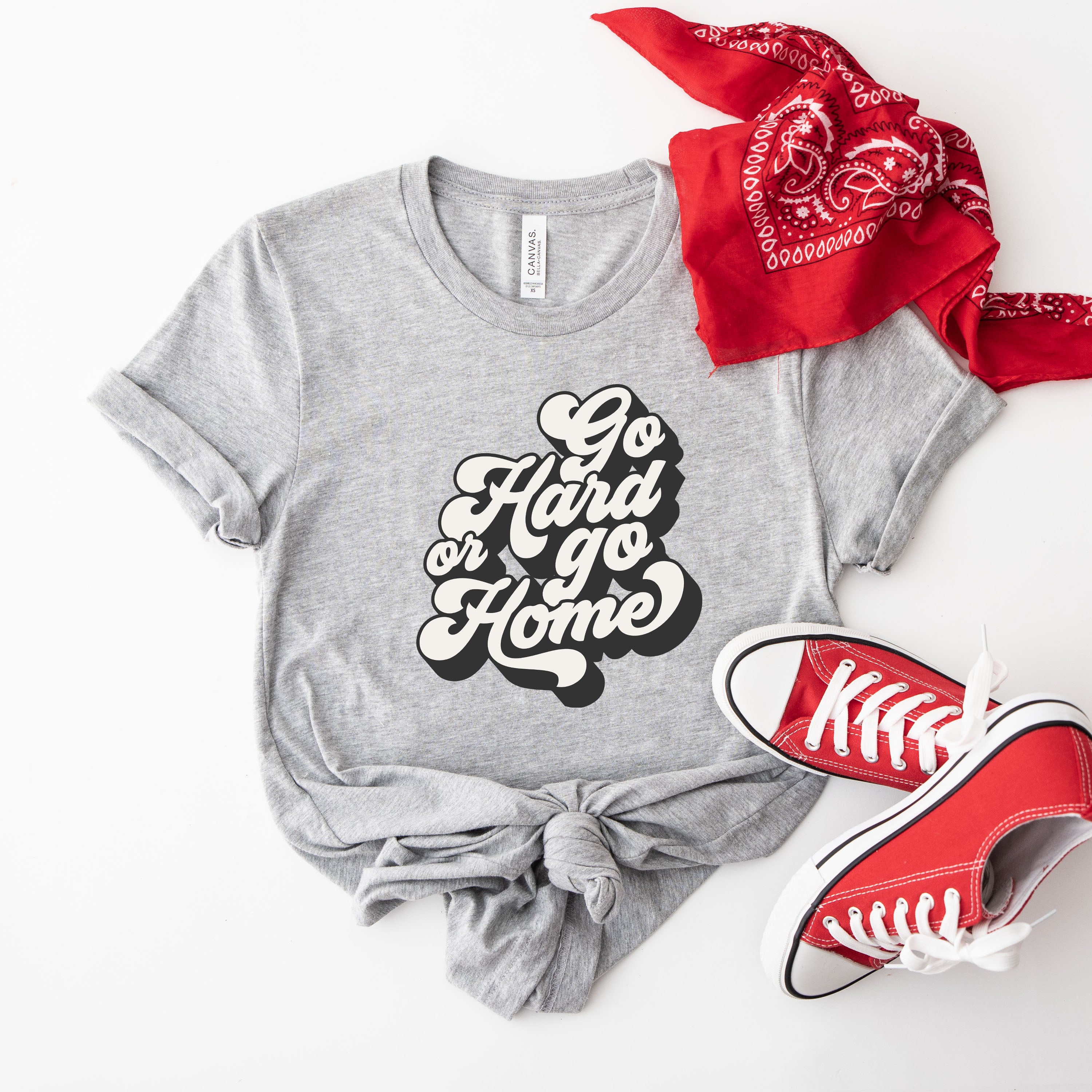 Retro Go Hard Or Go Home | Short Sleeve Graphic Tee