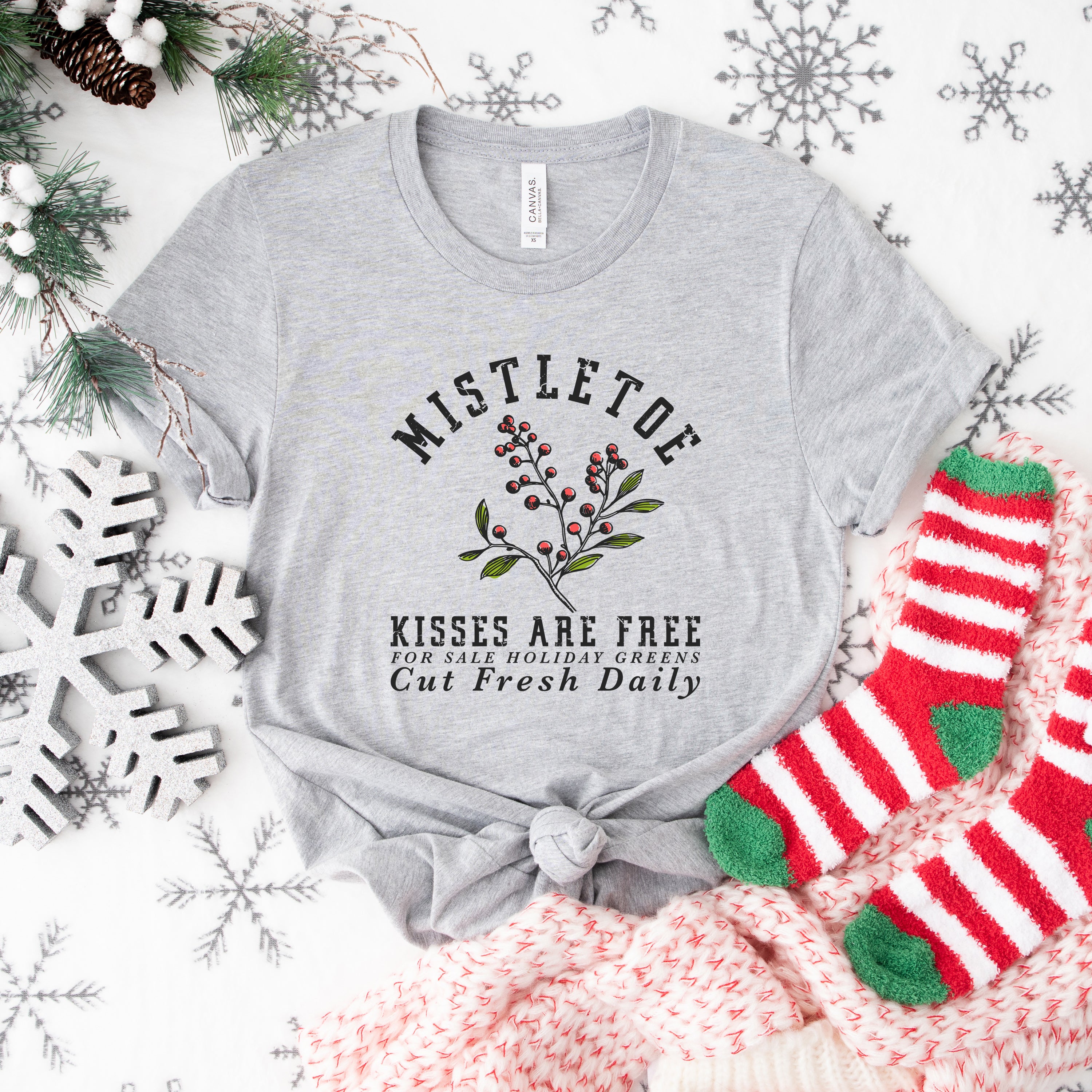 Mistletoe Kisses are Free | Short Sleeve Crewneck