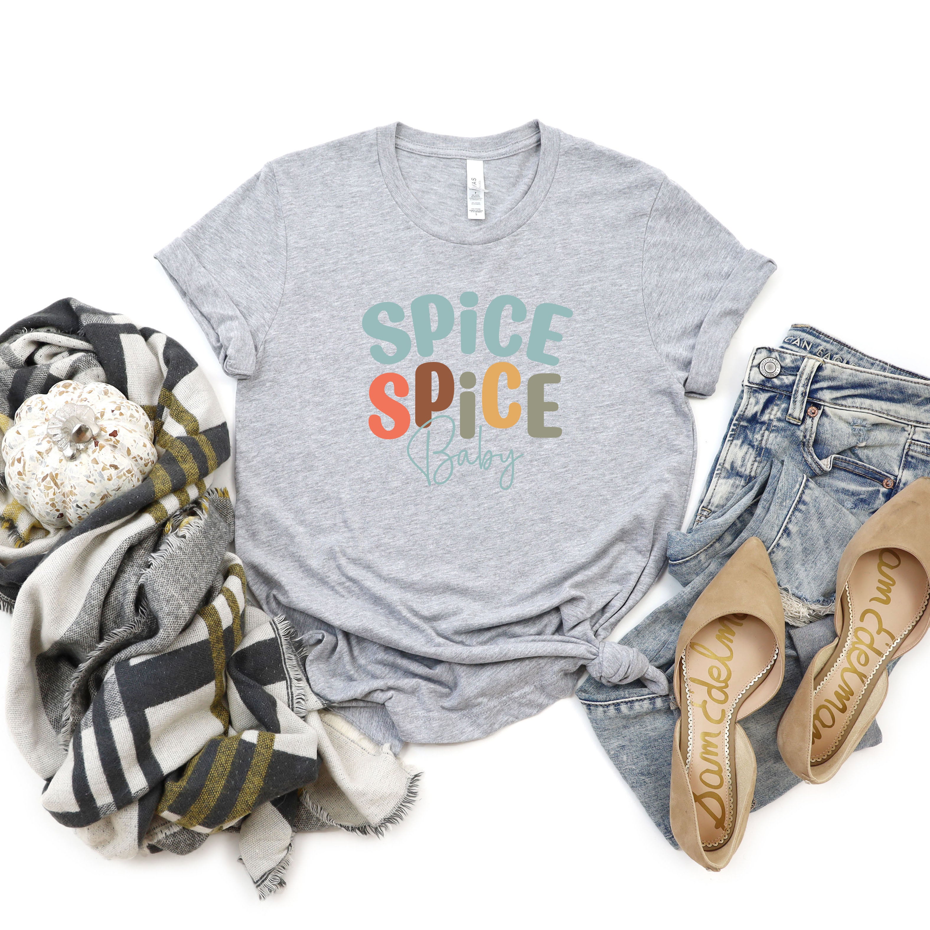 Spice Spice Baby Cursive | Short Sleeve Crew Neck