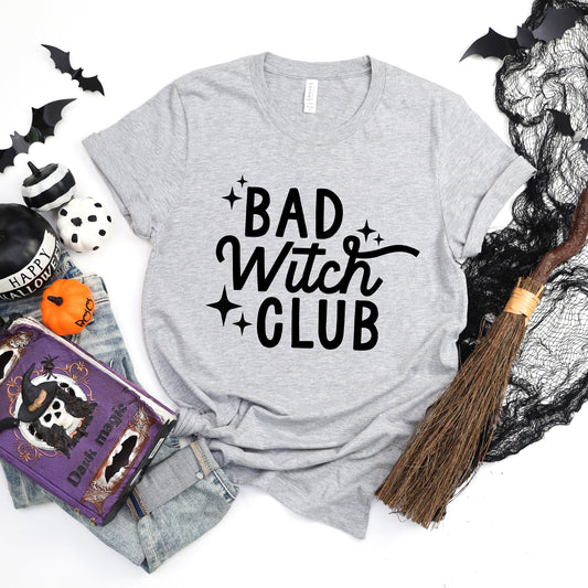 Clearance Bad Witch Club | Short Sleeve Graphic Tee | Halloween