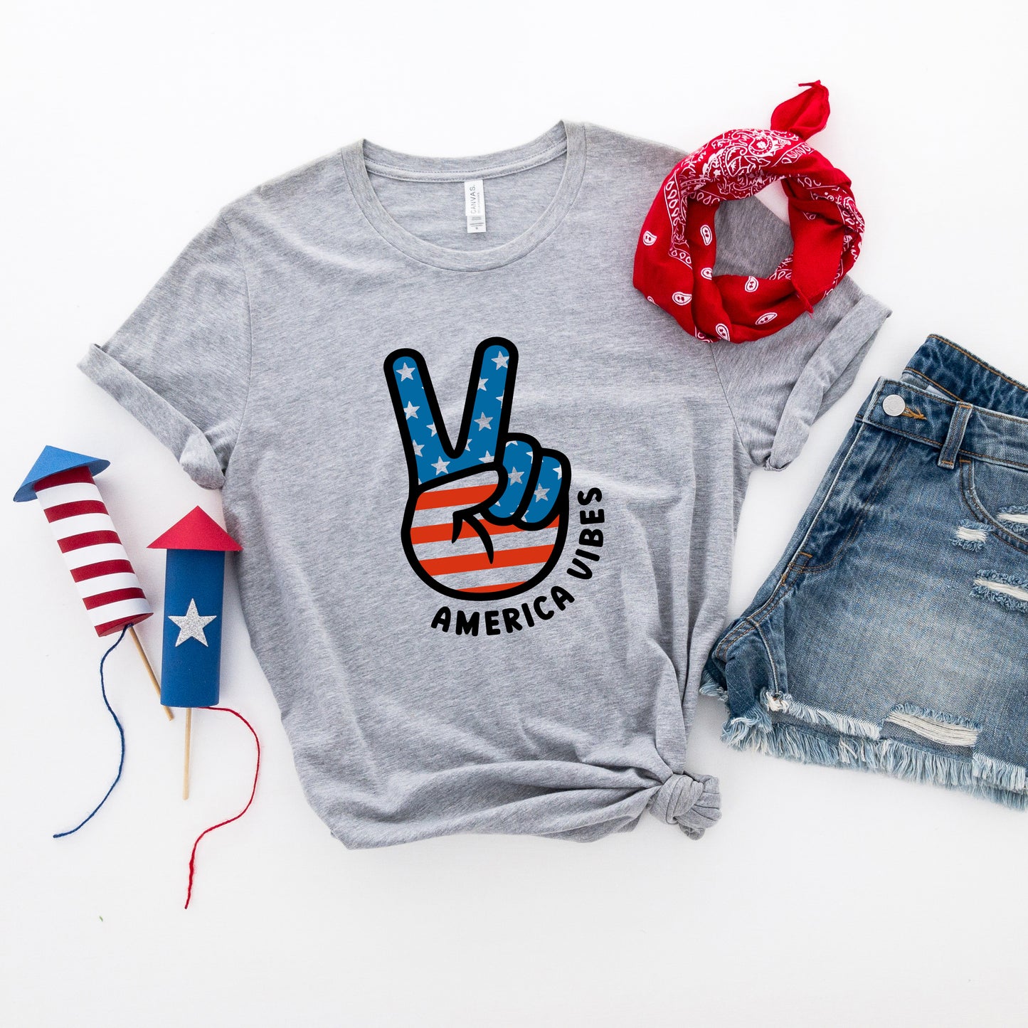 Peace Sign Flag Vibes | Short Sleeve Graphic Tee
