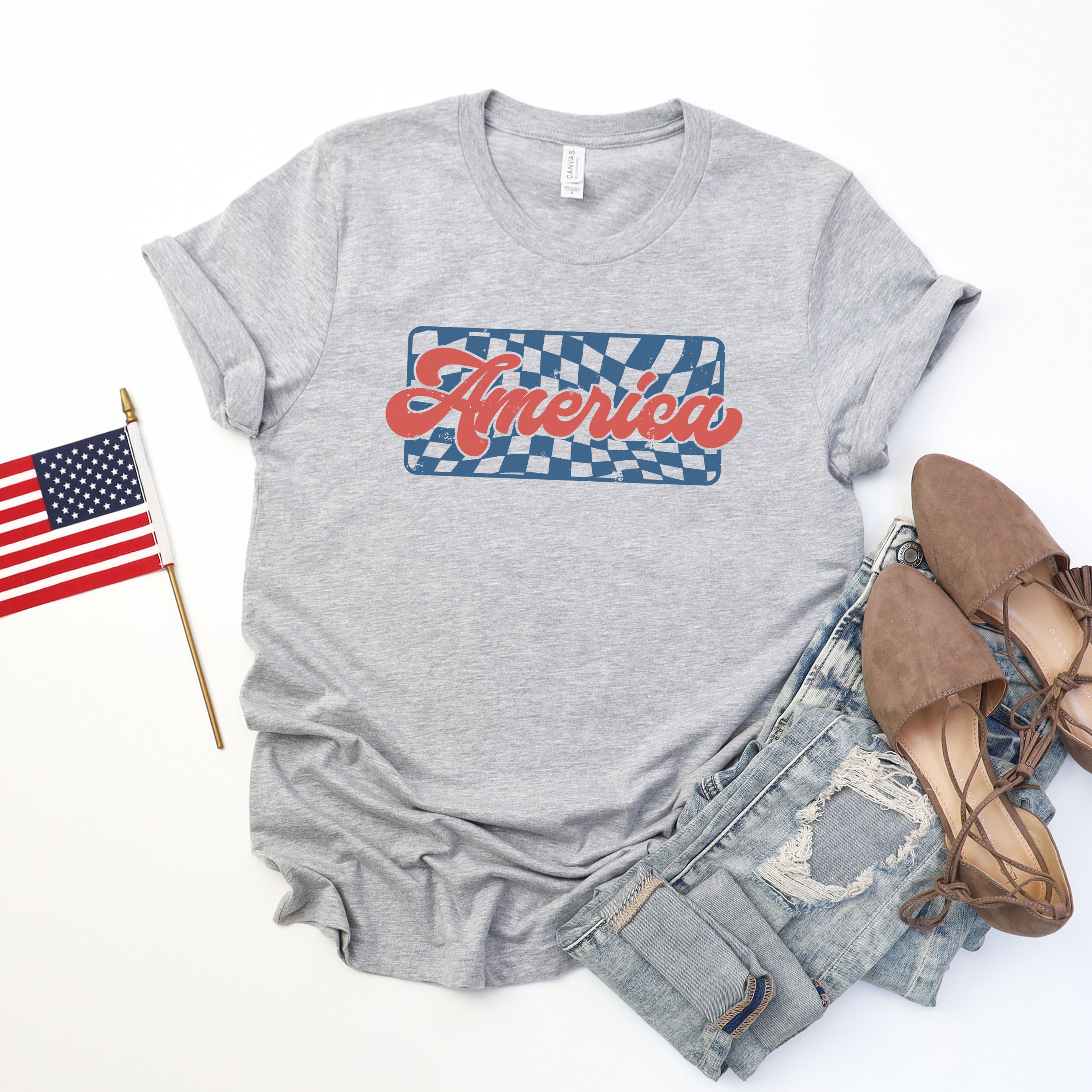 Checkered America | Short Sleeve Graphic Tee