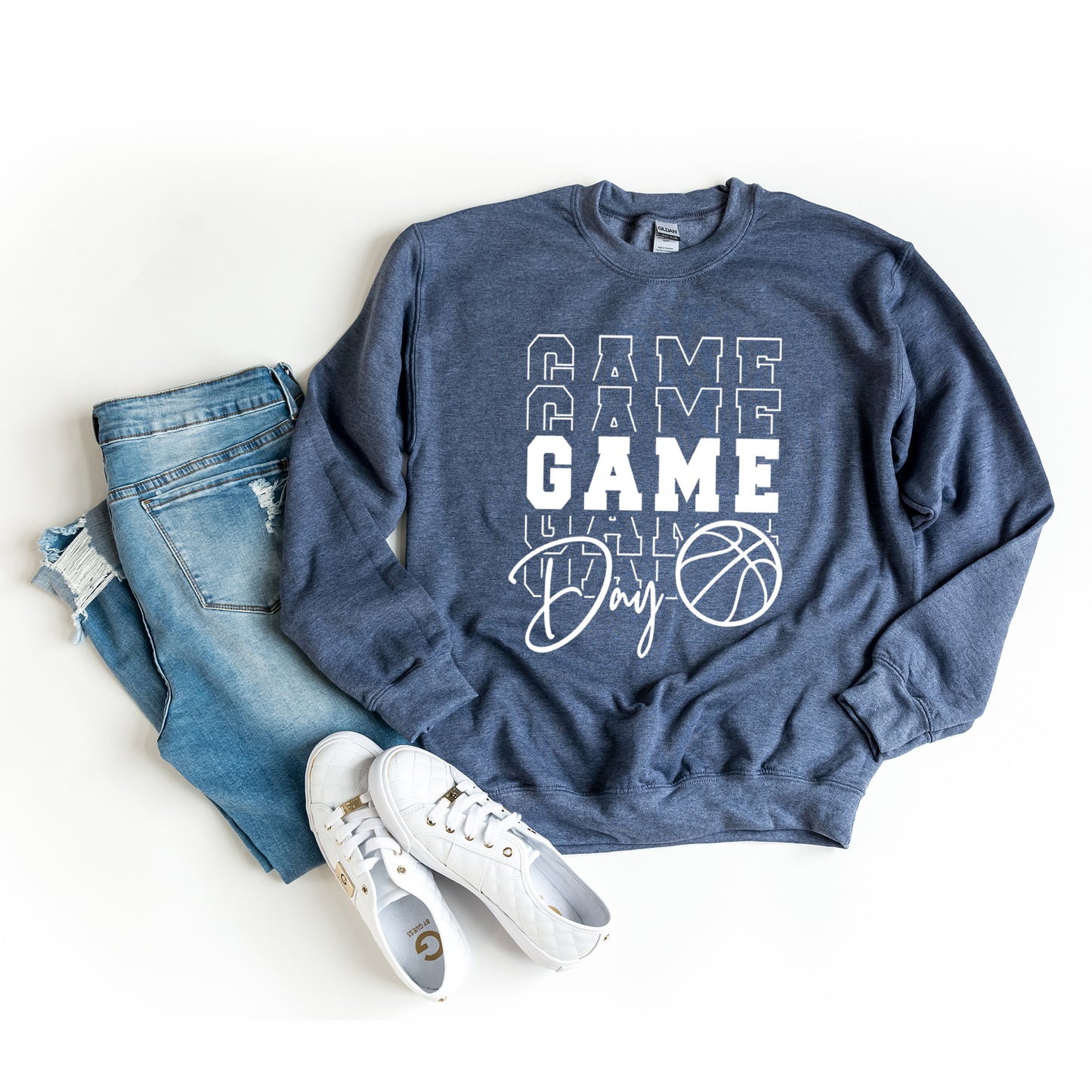 Game Day Stacked Basketball | Sweatshirt