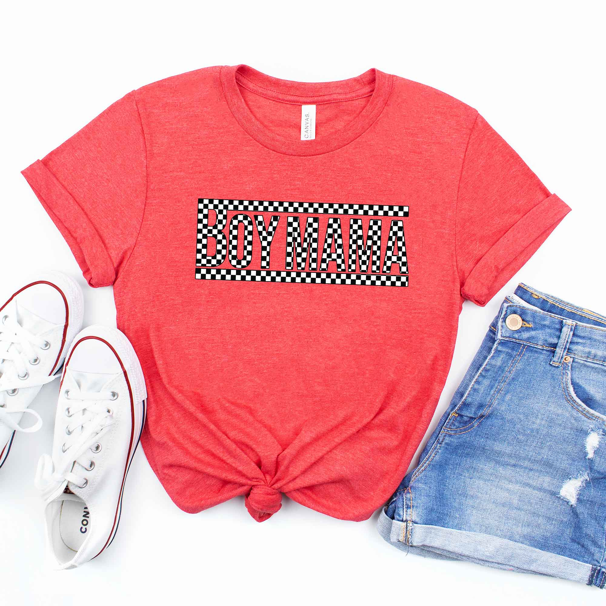 Boy Mama Checkered Box | Short Sleeve Graphic Tee