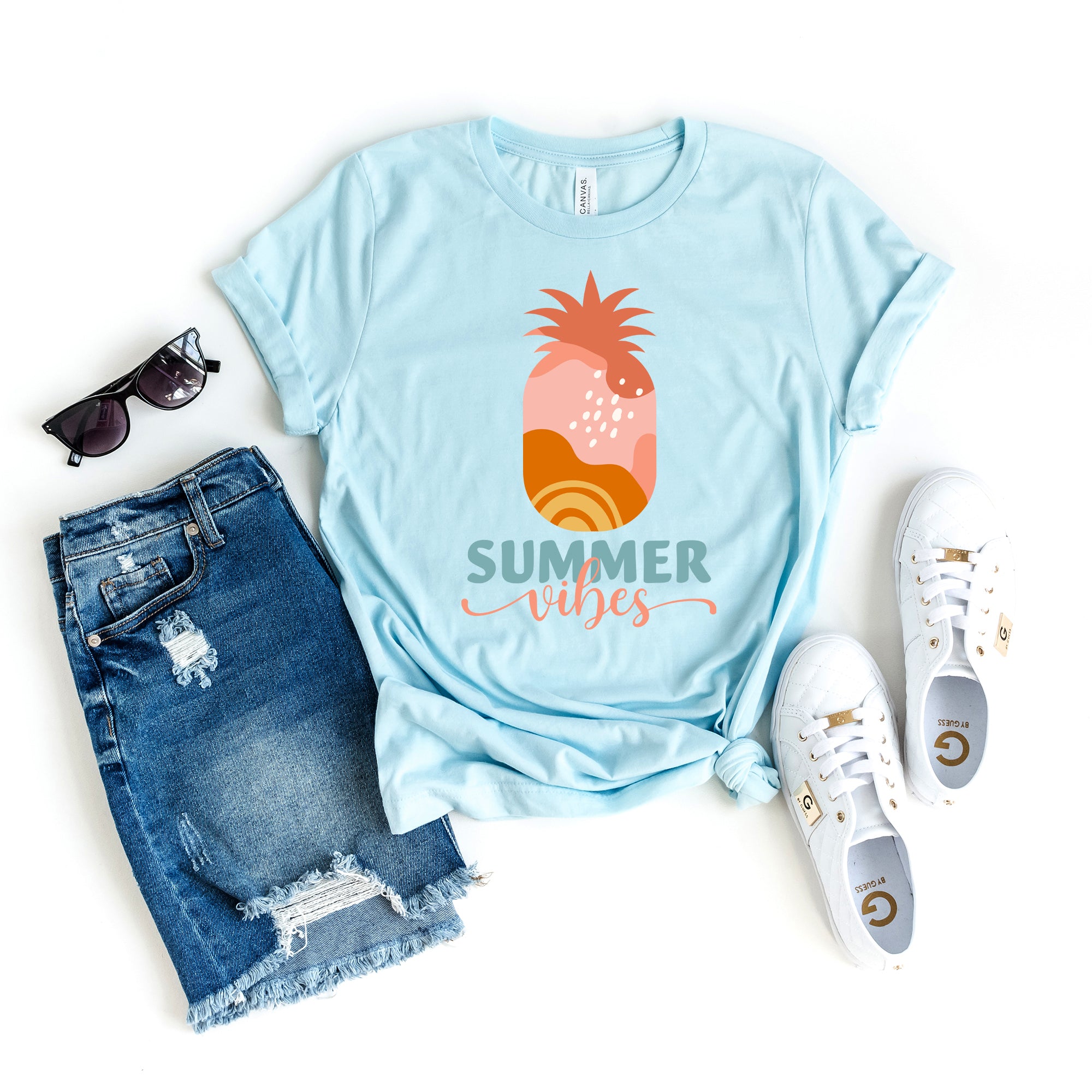 Boho Summer Vibes Pineapple | Short Sleeve Graphic Tee