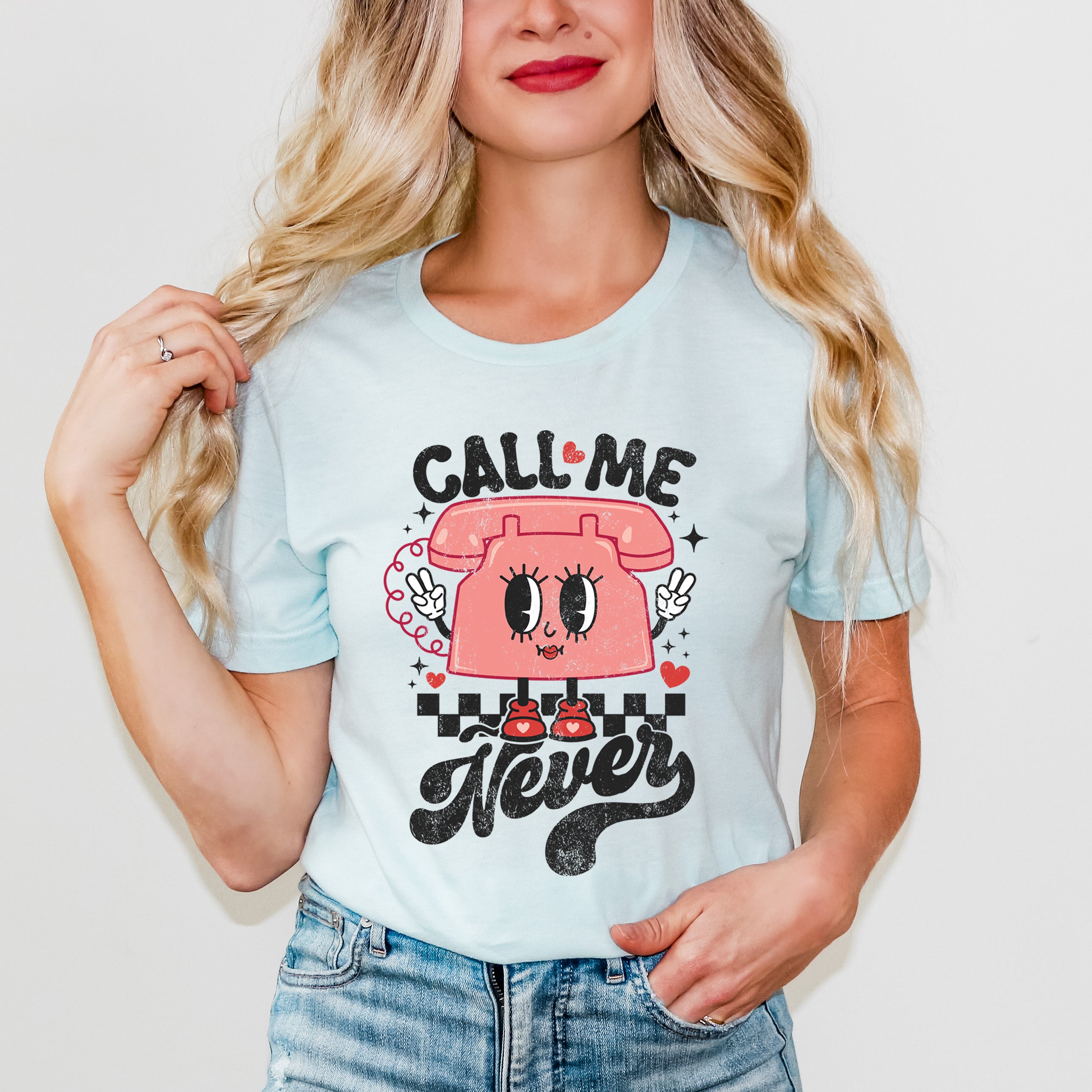 Call Me Never Phone | Short Sleeve Crew Neck