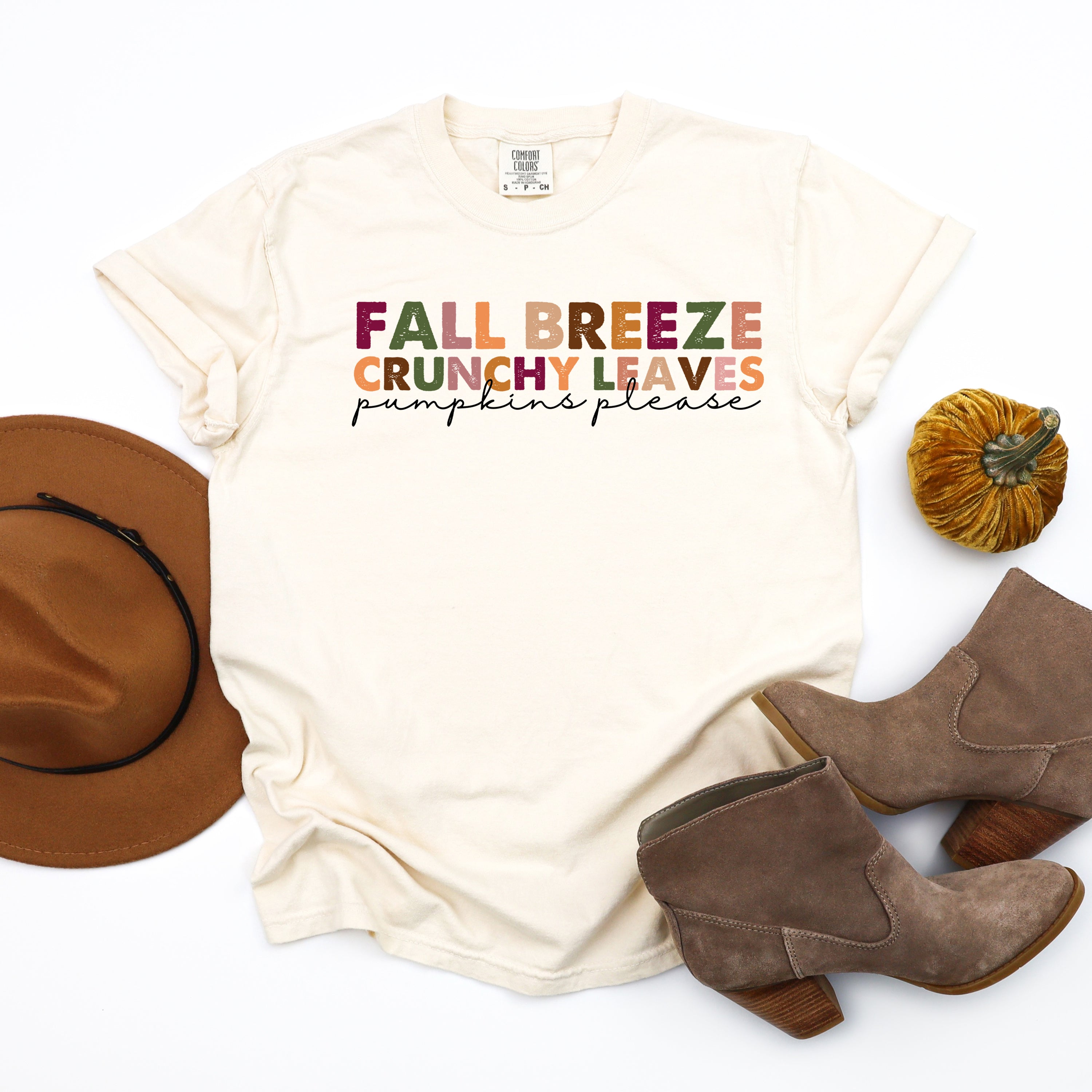 Fall Breeze Crunch Leaves Colorful | Garment Dyed Tee