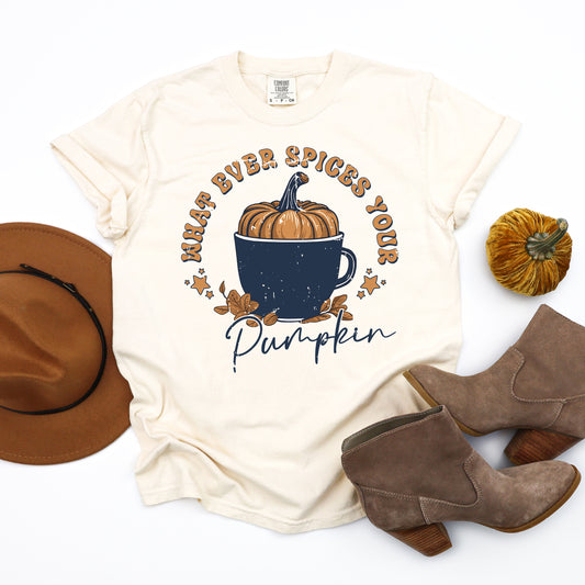 Whatever Spices Your Pumpkin Mug | Garment Dyed Tee