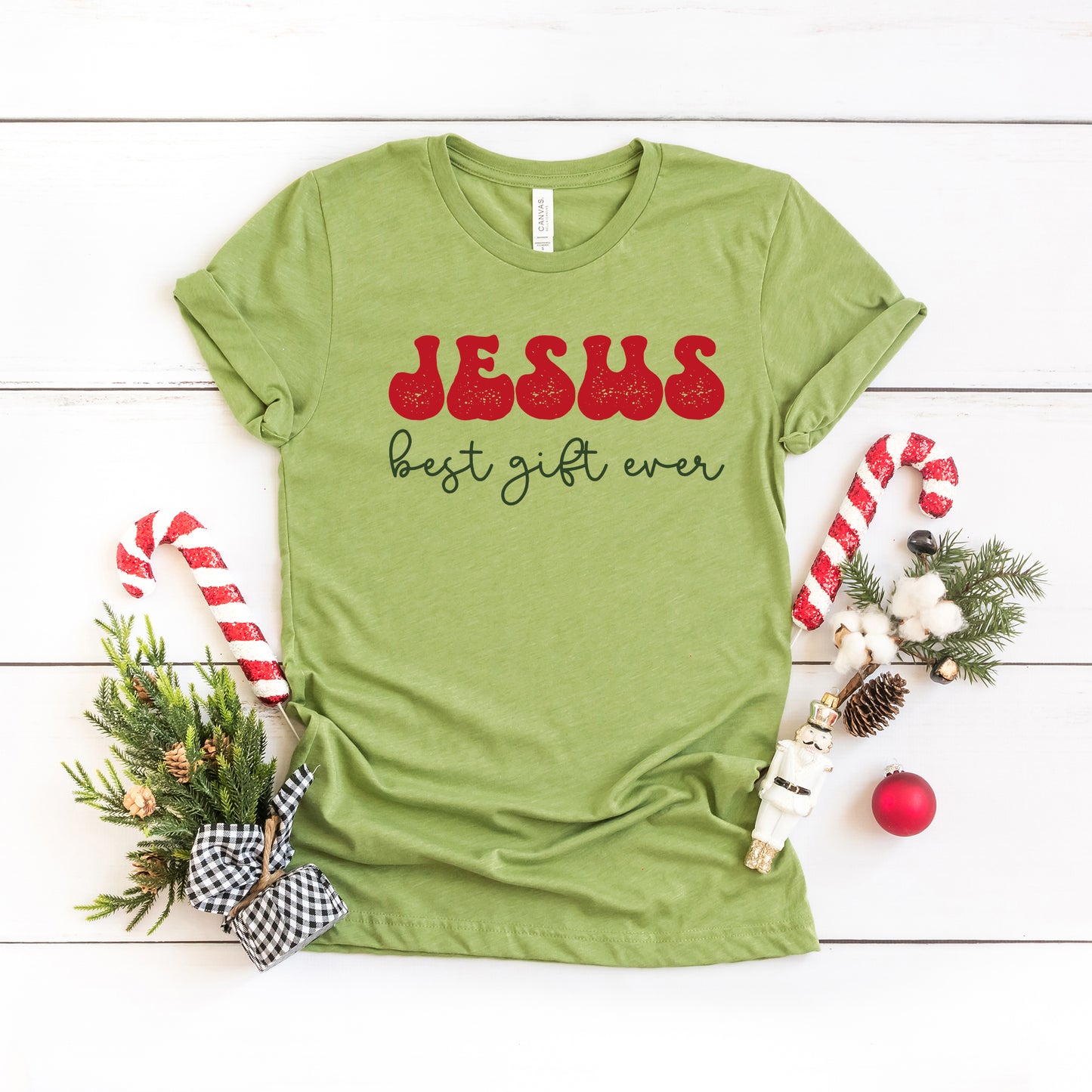 Jesus Best Gift Ever Cursive | Short Sleeve Crew Neck