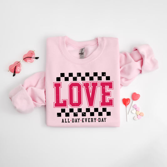 Love All Day Everyday Checkered  | Sweatshirt