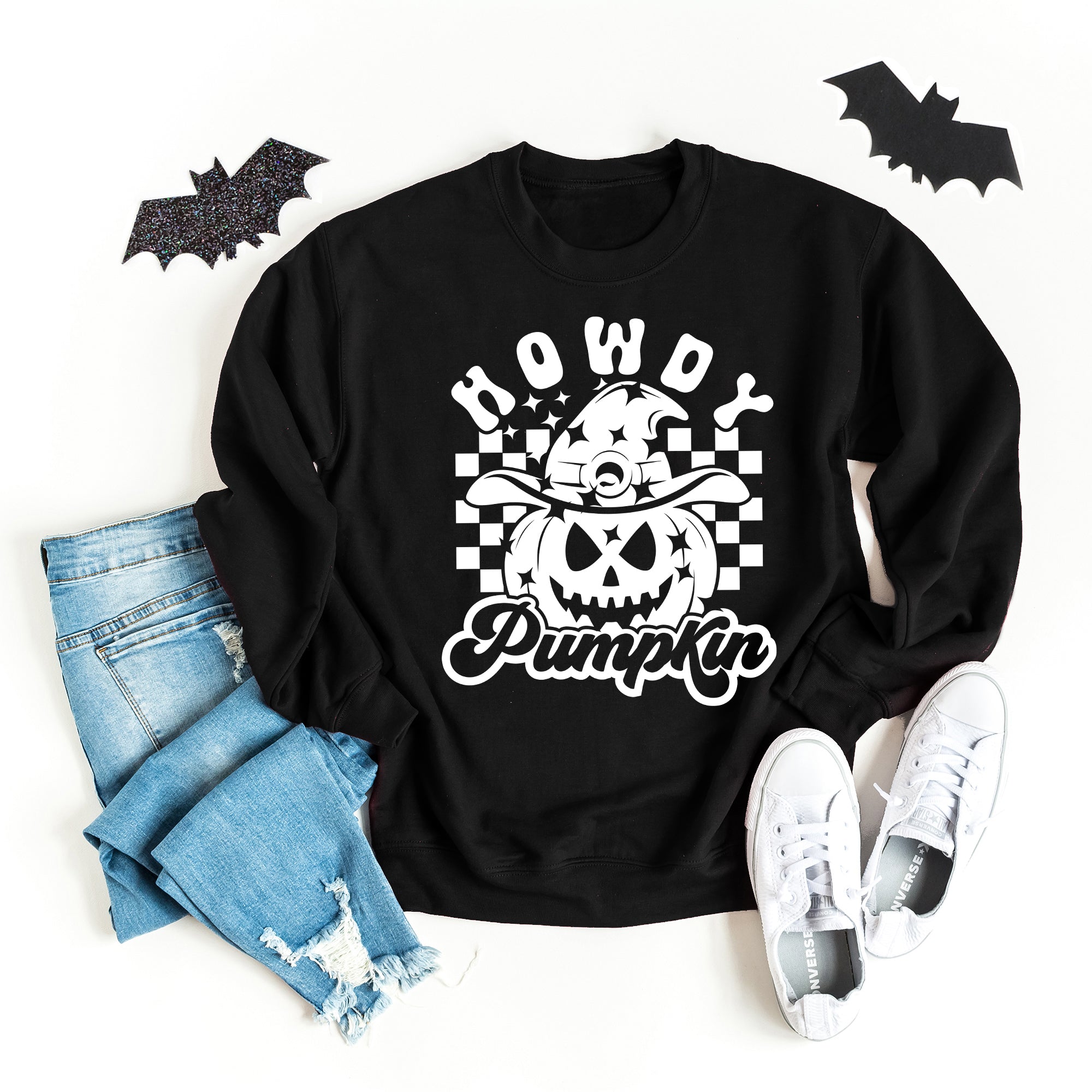 Howdy Pumpkin Checkered | Sweatshirt