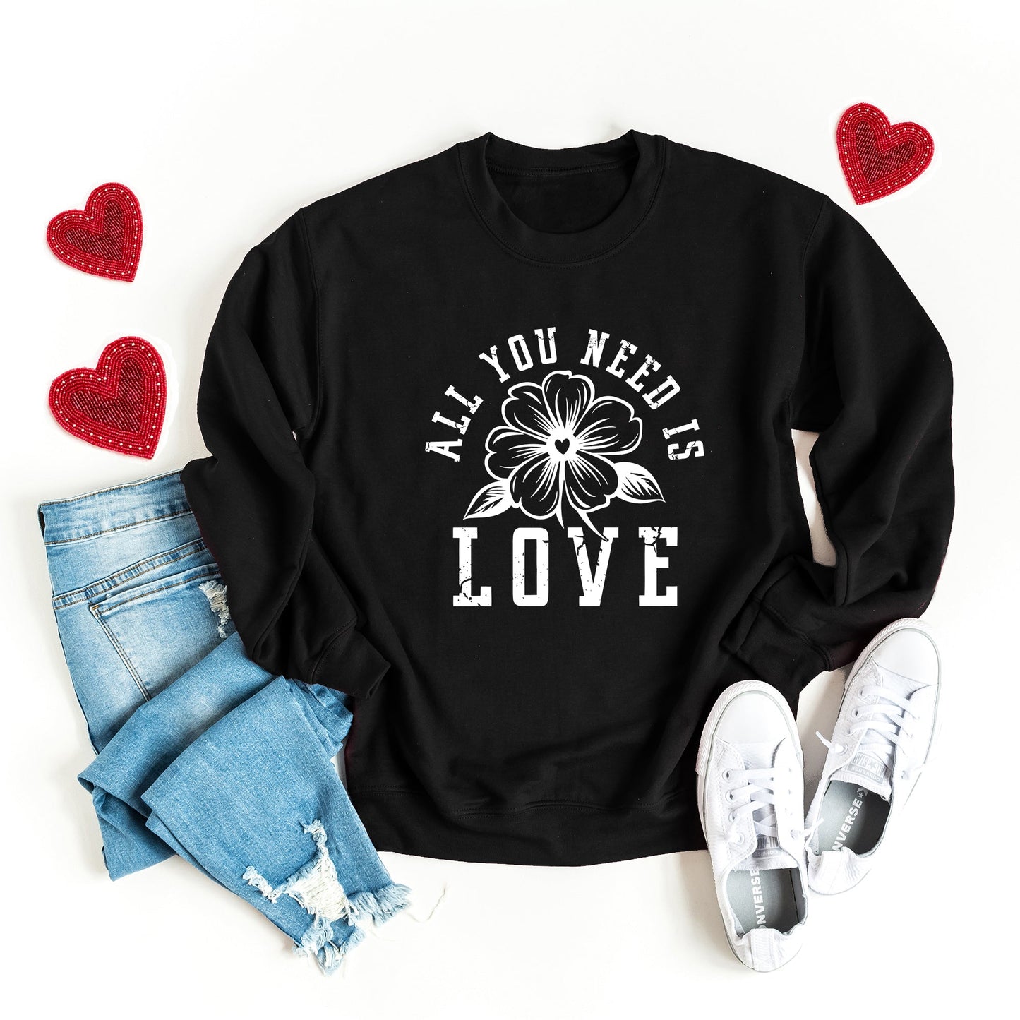 Clearance All You Need Is Love Flower | Sweatshirt