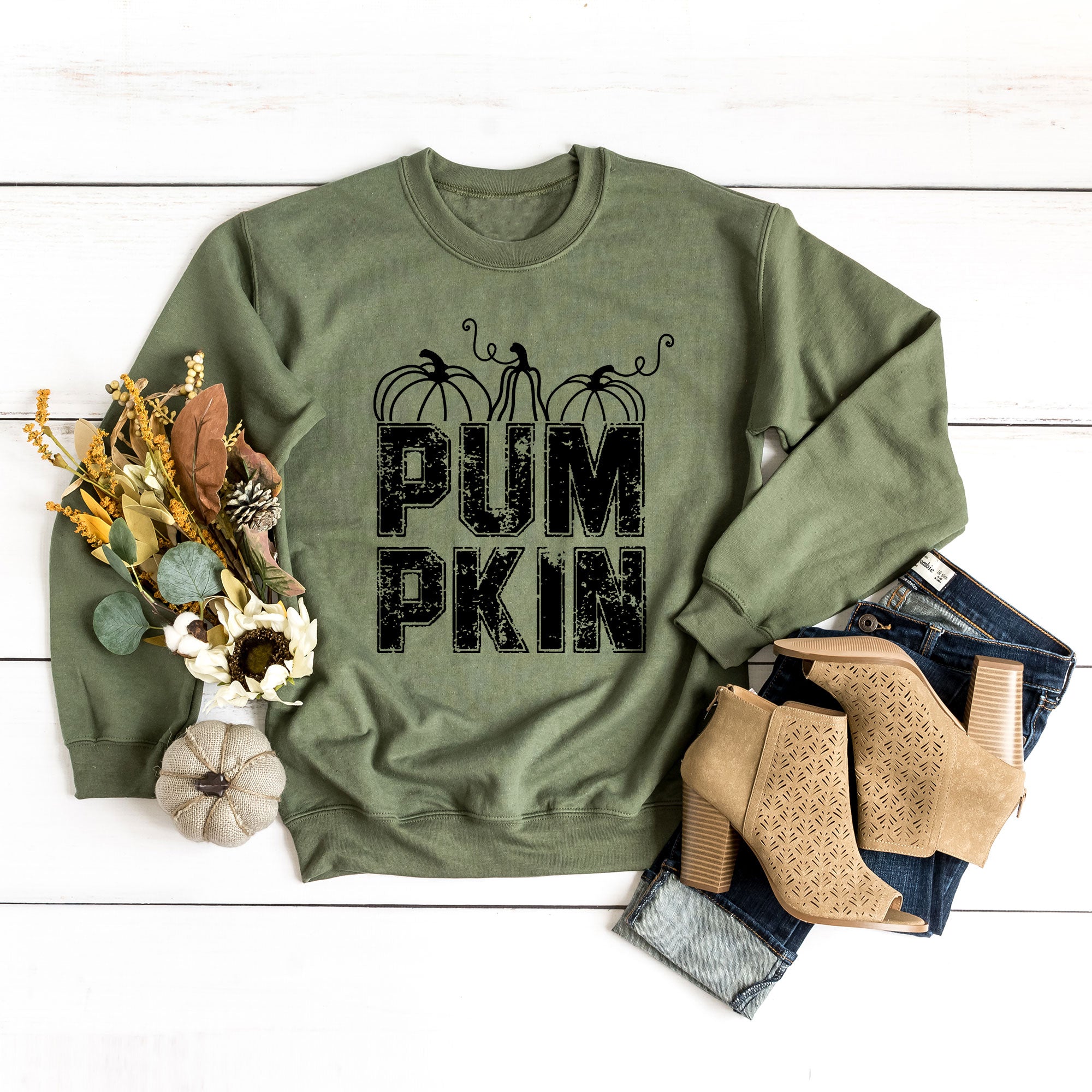 Pumpkin Distressed | Sweatshirt