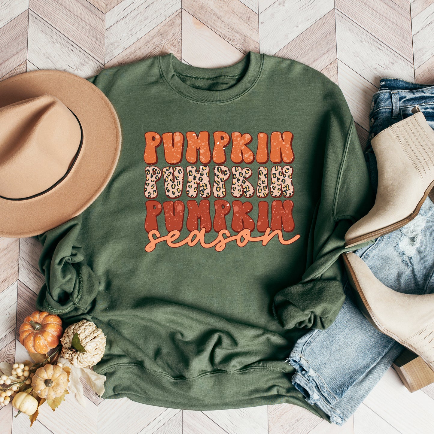 Pumpkin Season Leopard | Sweatshirt