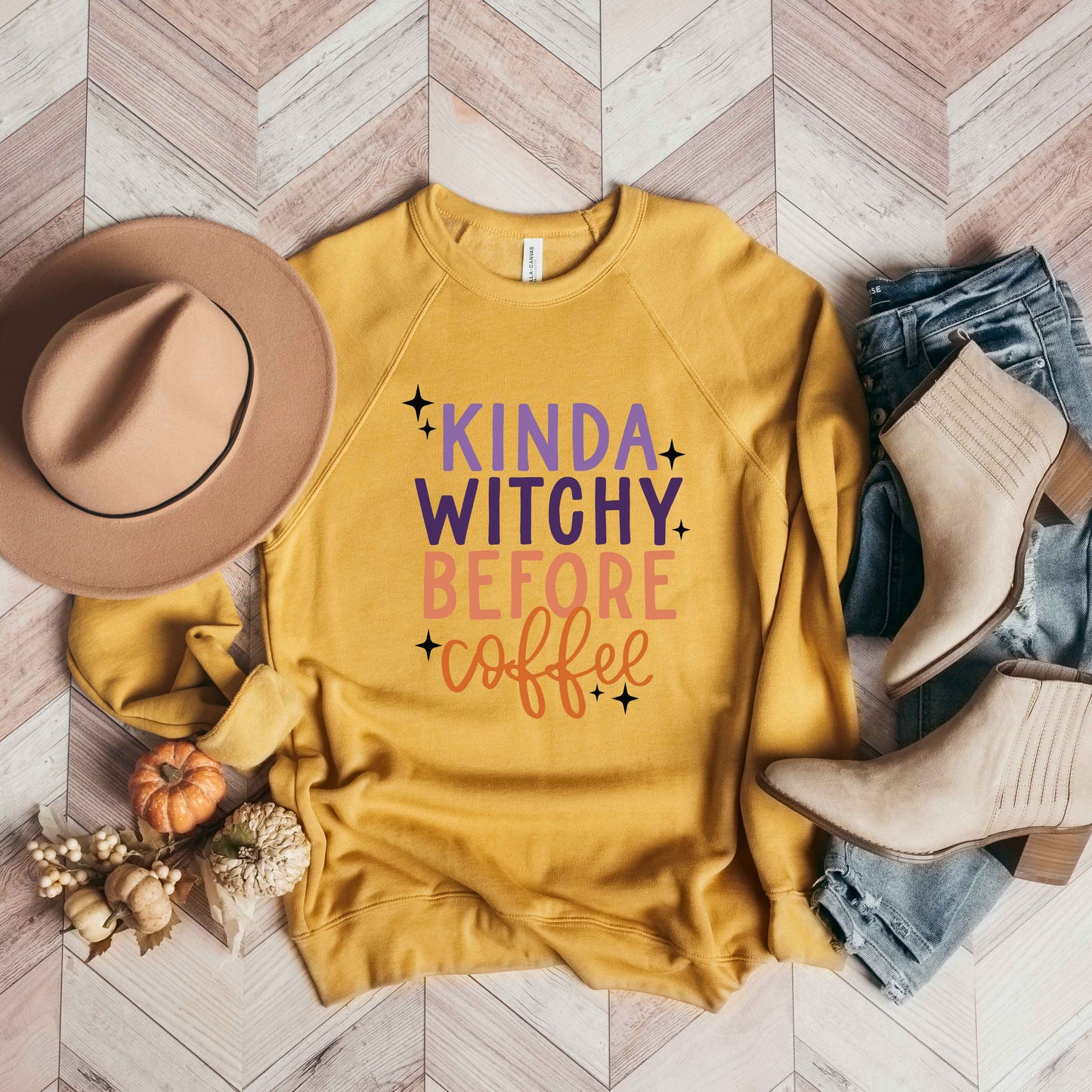 Kinda Witchy Before Coffee | Bella Canvas Sweatshirt