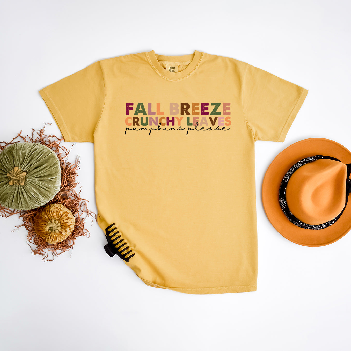 Fall Breeze Crunch Leaves Colorful | Garment Dyed Tee