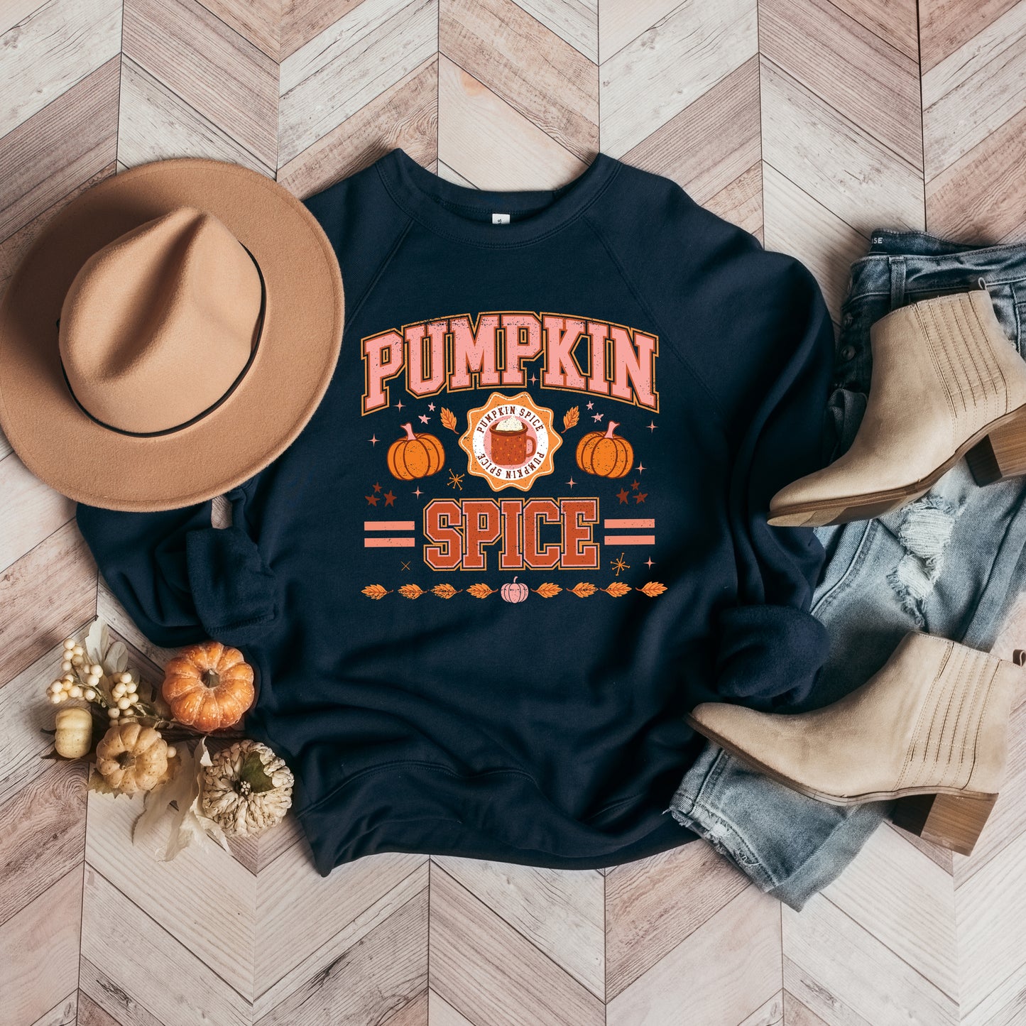 Pumpkin Spice Stripes | Bella Canvas Sweatshirt