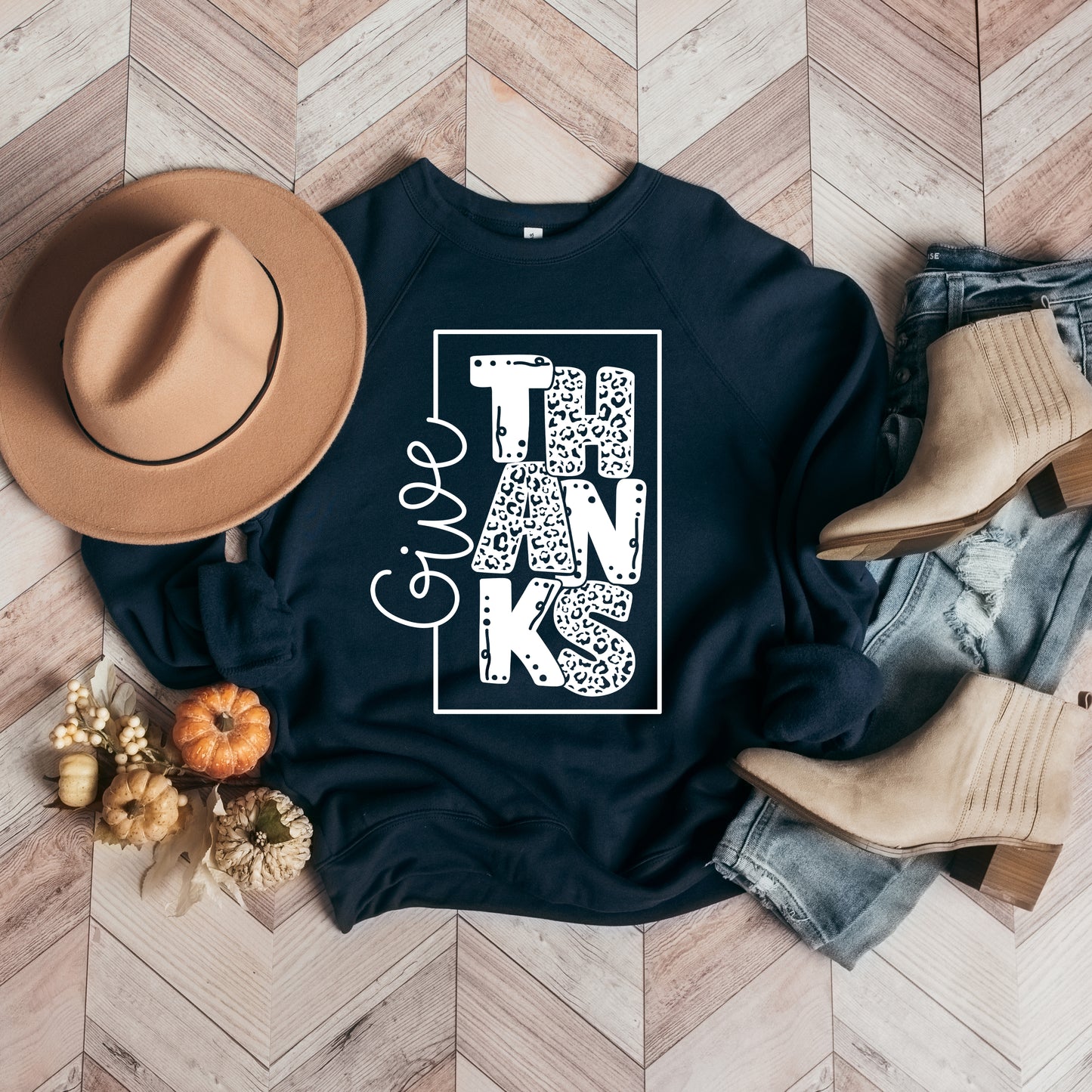 Give Thanks Square | Bella Canvas Sweatshirt